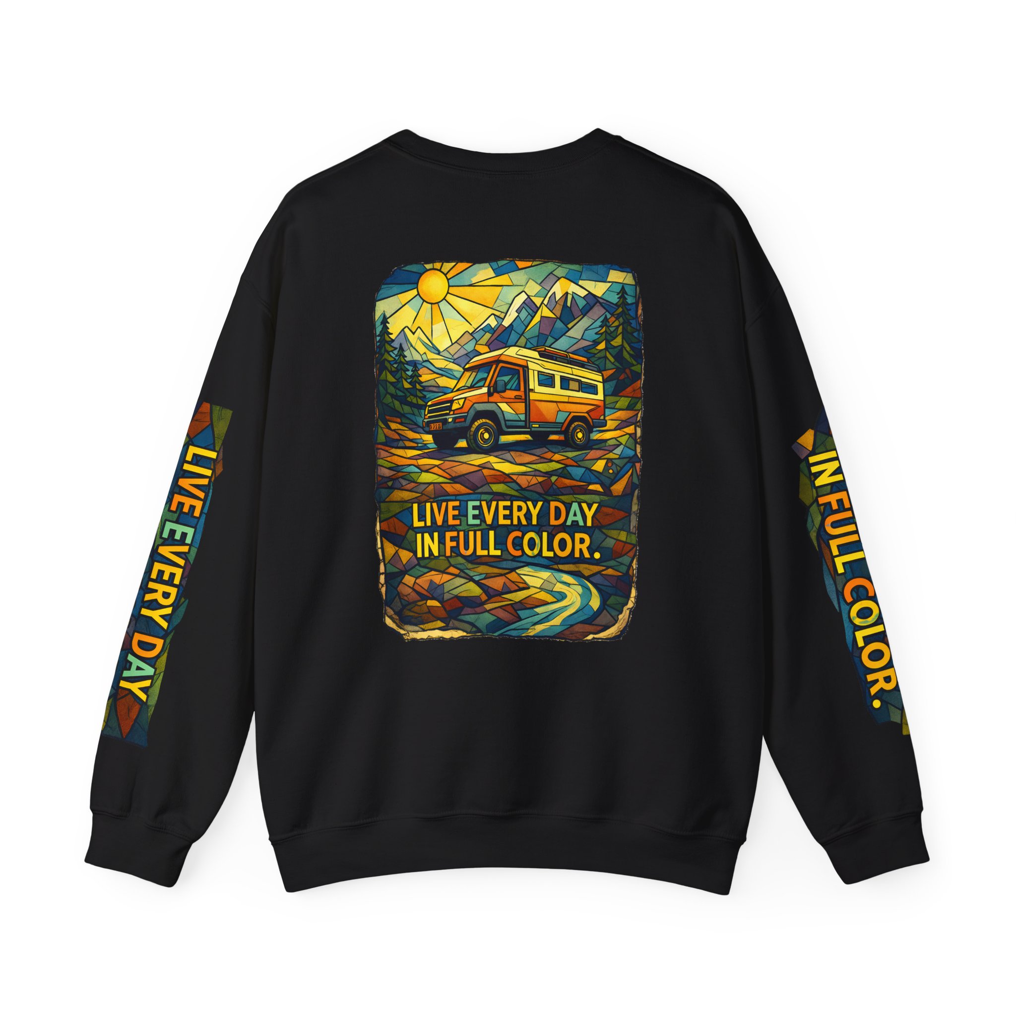 6800486976285377062_2048.jpeg Unisex Heavy Blend™ Crewneck Sweatshirt — "Live Every Day InFull Color" Design Cubic-Line