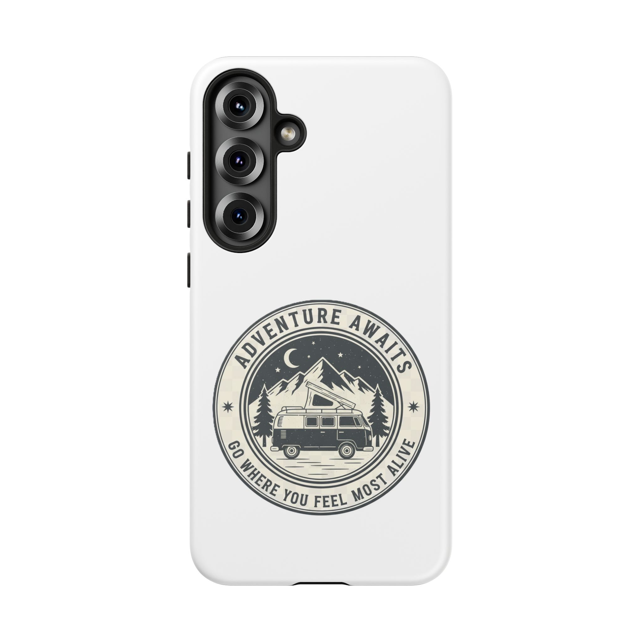 Phone Case — "Adventure Awaits-Go Where You Feel Most Alive" Camper Van Design