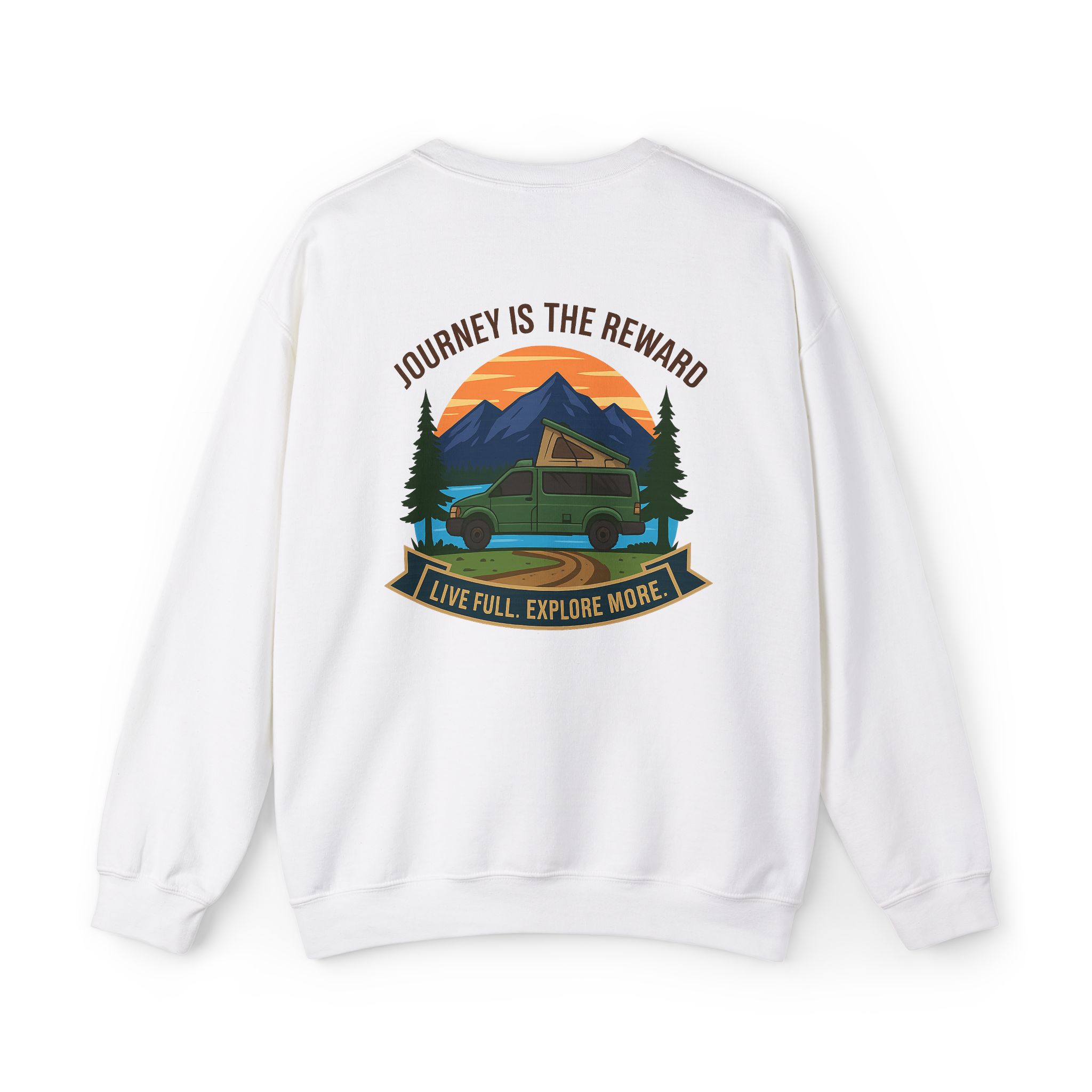 6802468401289539966_2048.jpeg Crewneck Sweatshirt – "Journey Is The Reward" Adventure Camper Crewneck