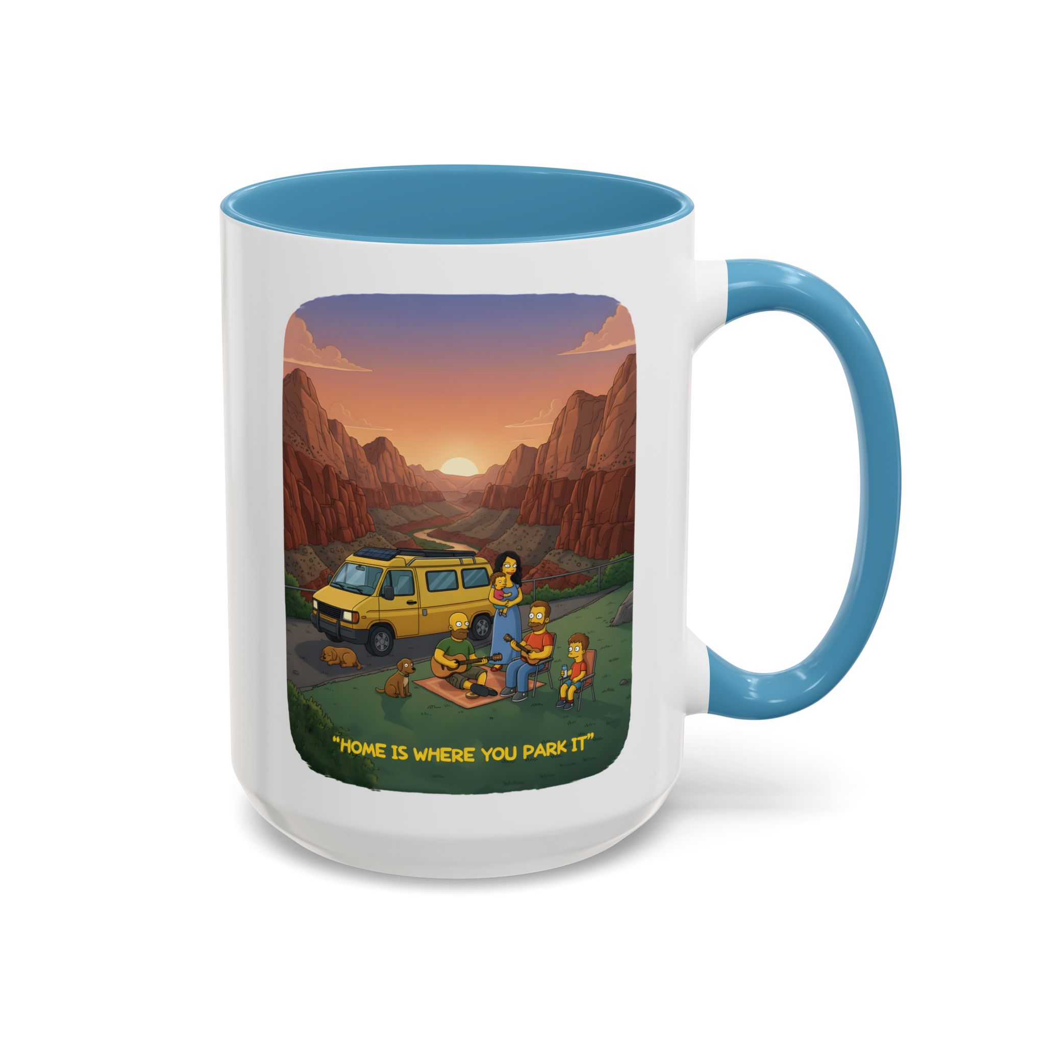 Accent Coffee Mug (11, 15oz) — "Home Is Where You Park It" Design Sitcom-Line