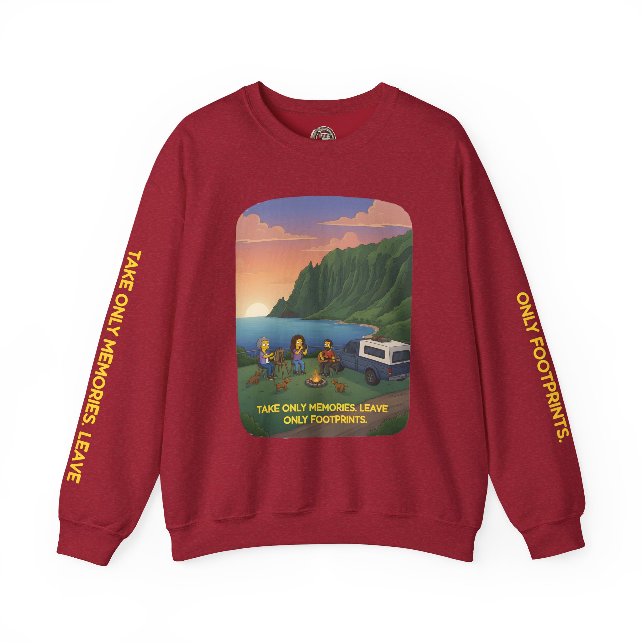 Unisex Heavy Blend™ Crewneck Sweatshirt — "Take Only Memories-Leave Only Footprints" Design Sitcom-Line