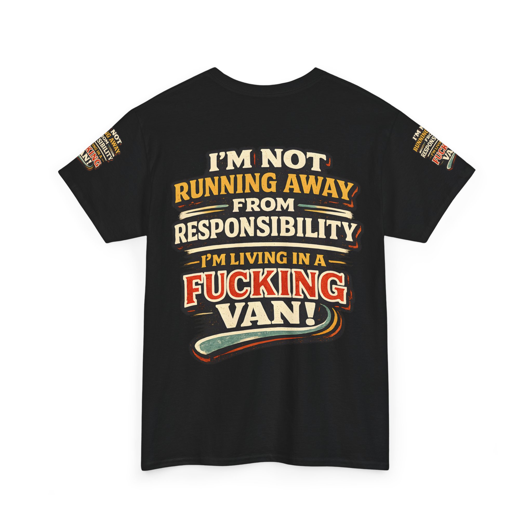 Unisex Heavy Cotton Tee — "I`m Not running Away" Design F**K-Line