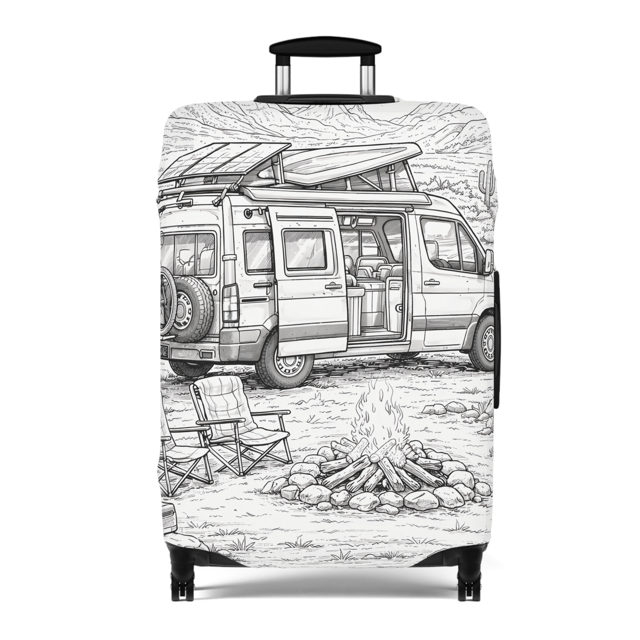 6813571118631064044_2048.jpeg Luggage Cover — Adventure Camper Sketch Travel Suitcase