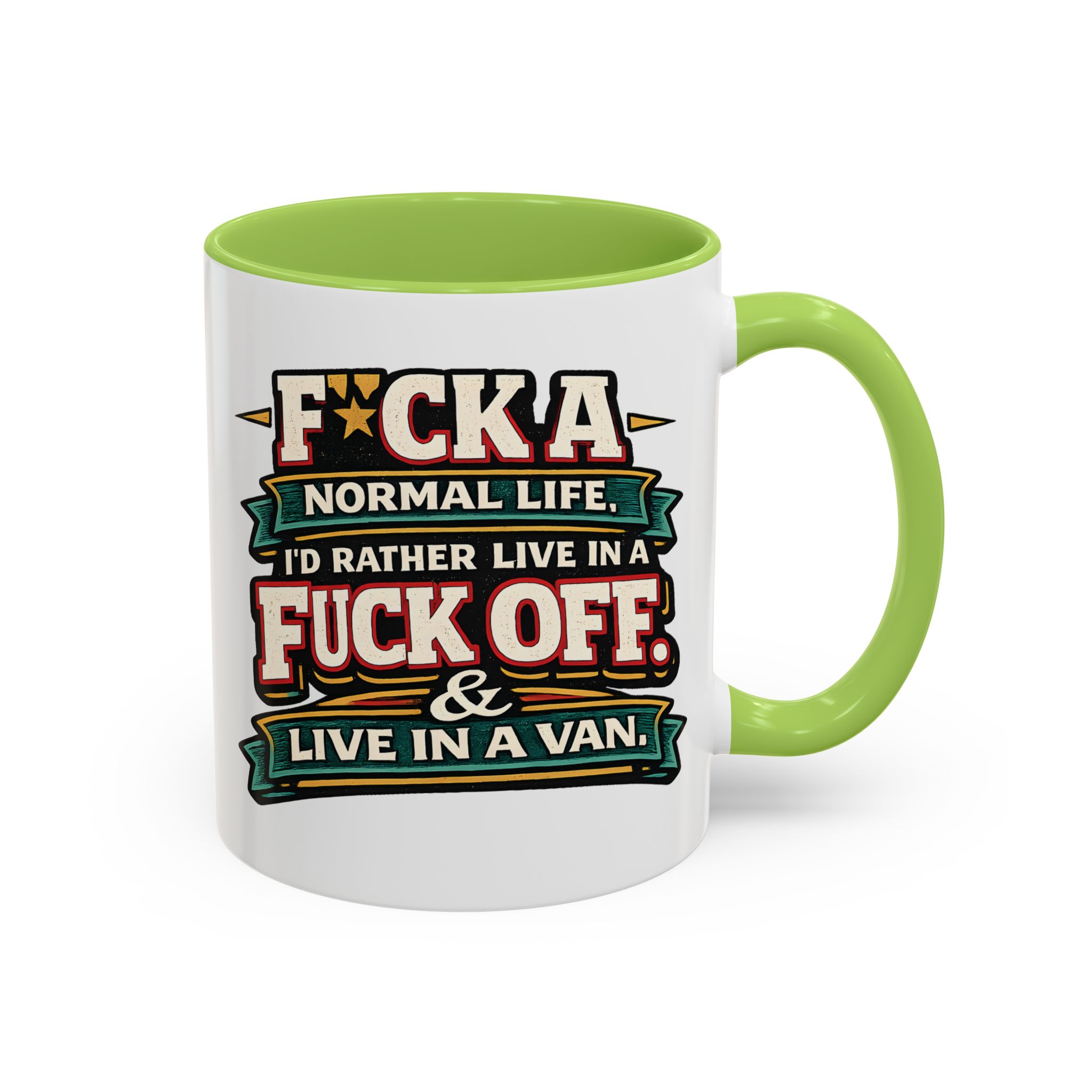 6818511288458671113_2048.jpeg Accent Coffee Mug (11, 15oz) — "Fuck A Normal Life" Design F**K-Line