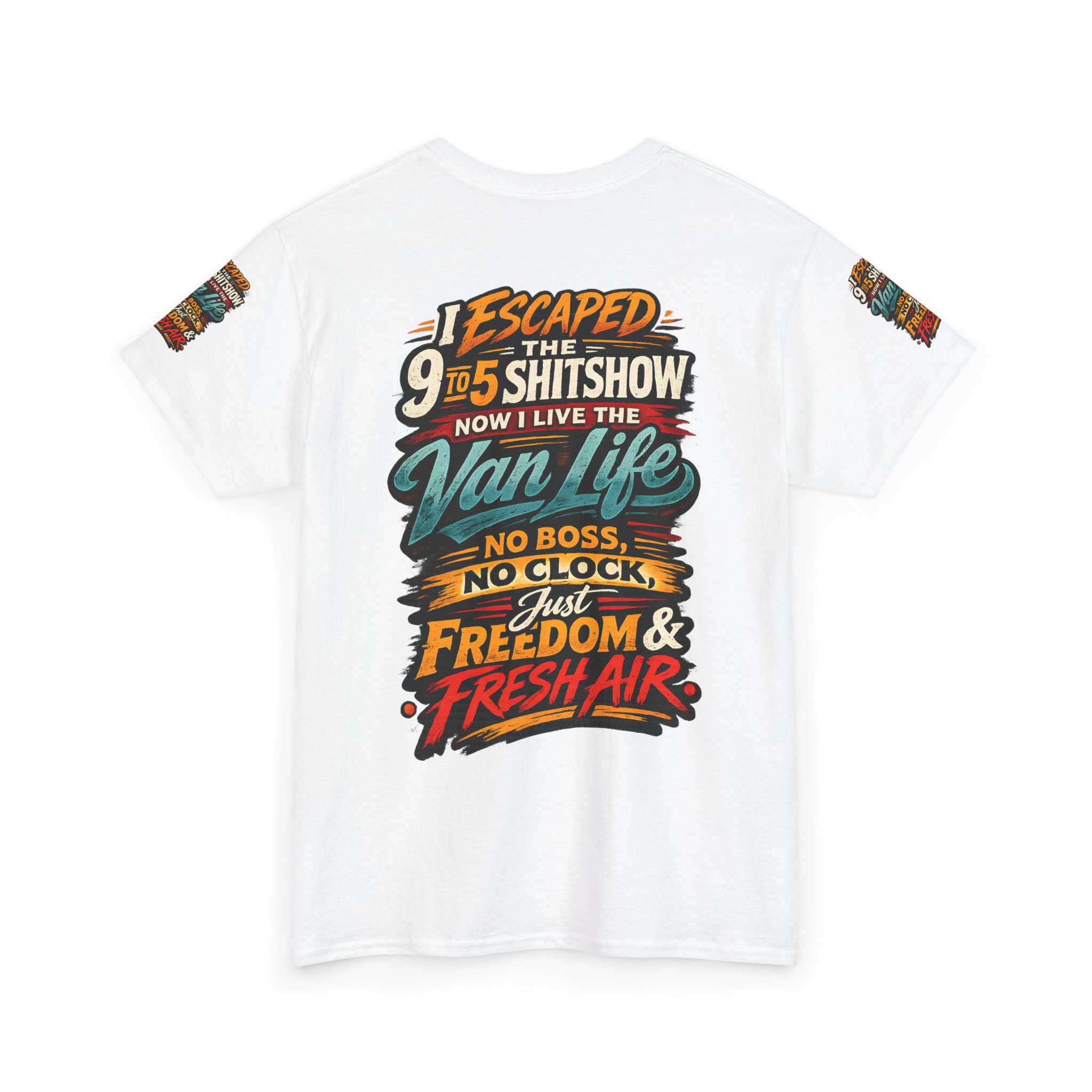 Unisex Heavy Cotton Tee — "I Escaped The 9 To 5" Design F**K-Line