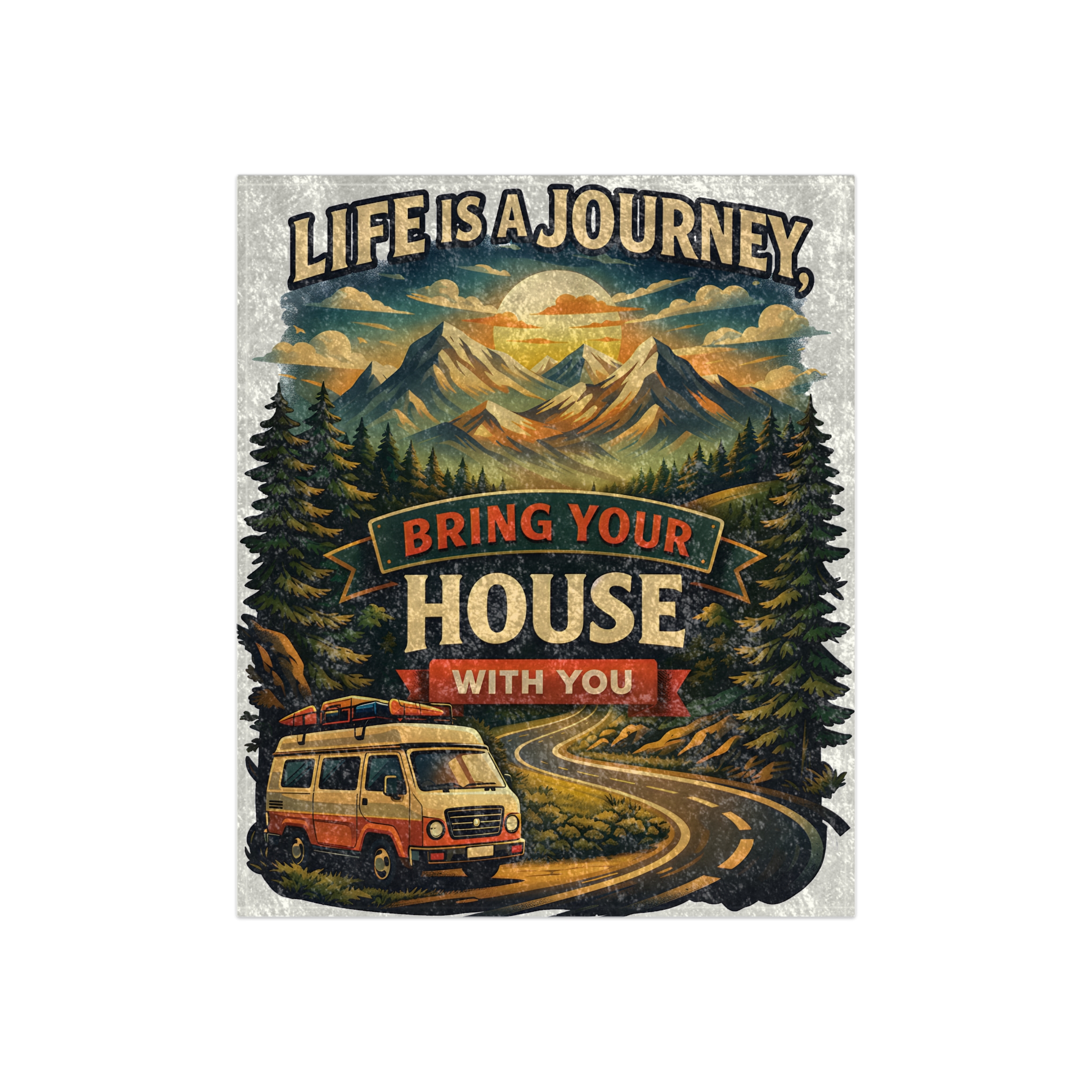 6826838705876744444_2048.jpeg Crushed Velvet Blanket —"Live Is A Journey-Bring Your House With You" Design Scenic-Line (Campervan)
