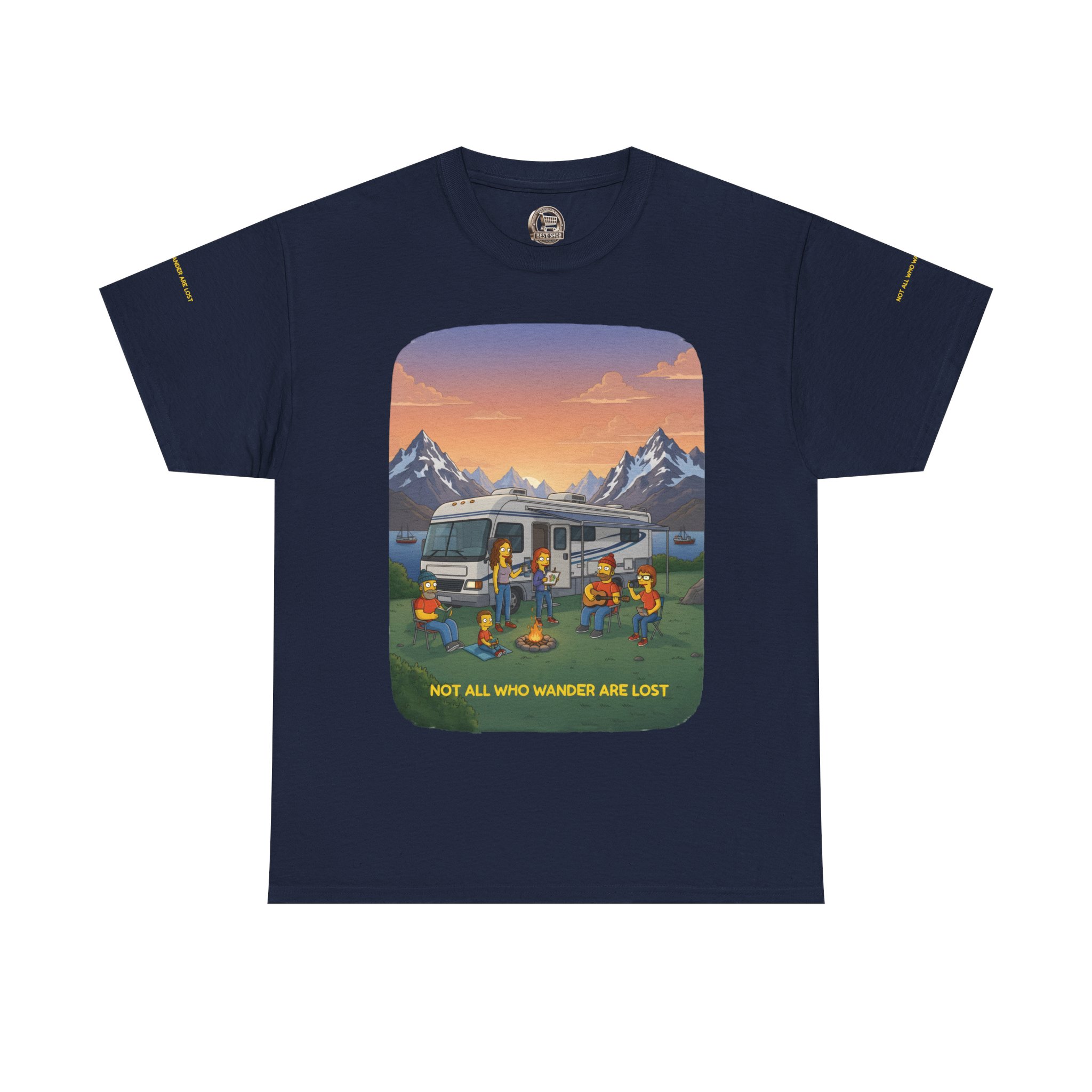 Unisex Heavy Cotton Tee — "Not All Who Wander Are Lost" Design Sitcom-Line