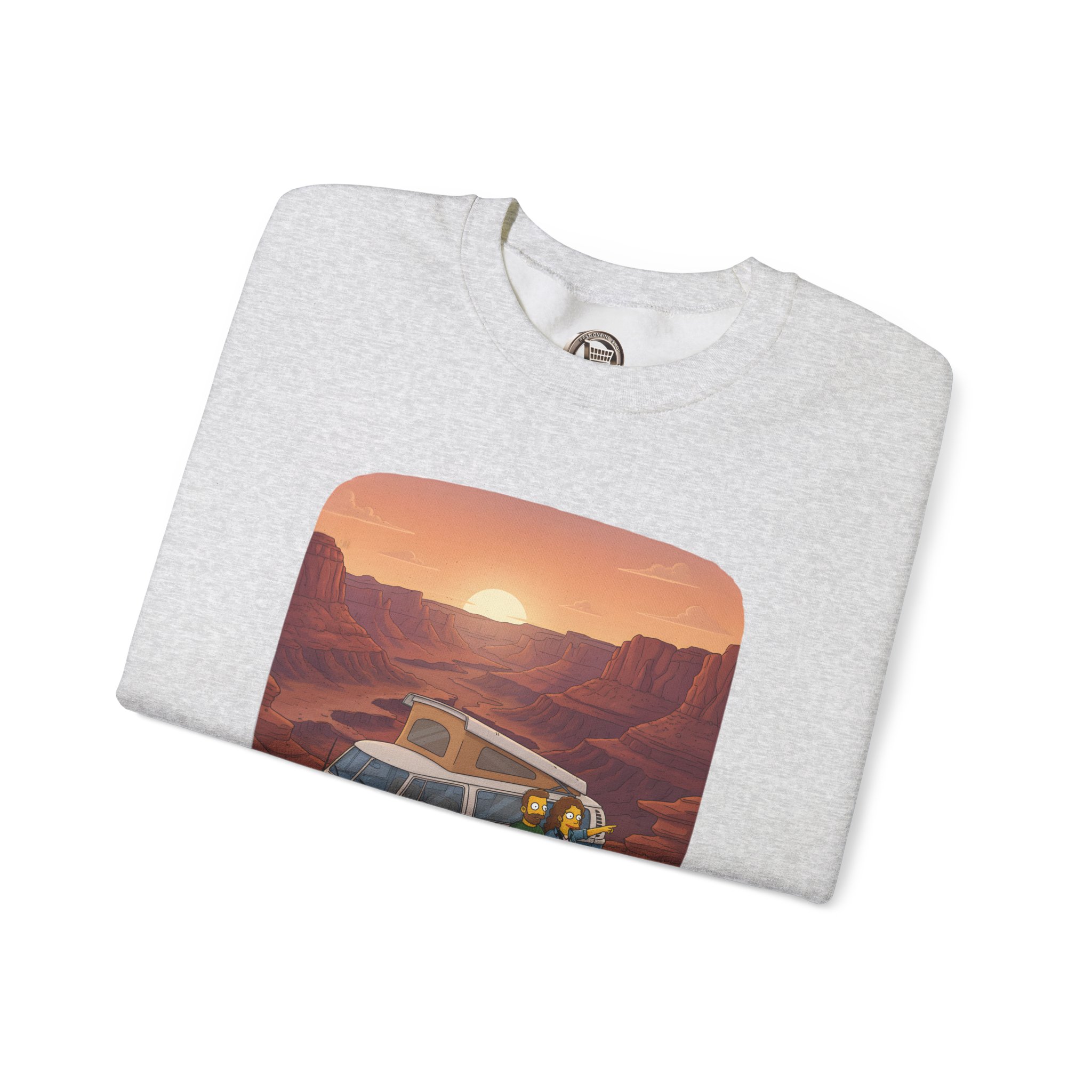 Unisex Heavy Blend™ Crewneck Sweatshirt — "Chasing Sunsets And Dusty Trails" Design Sitcom-Line