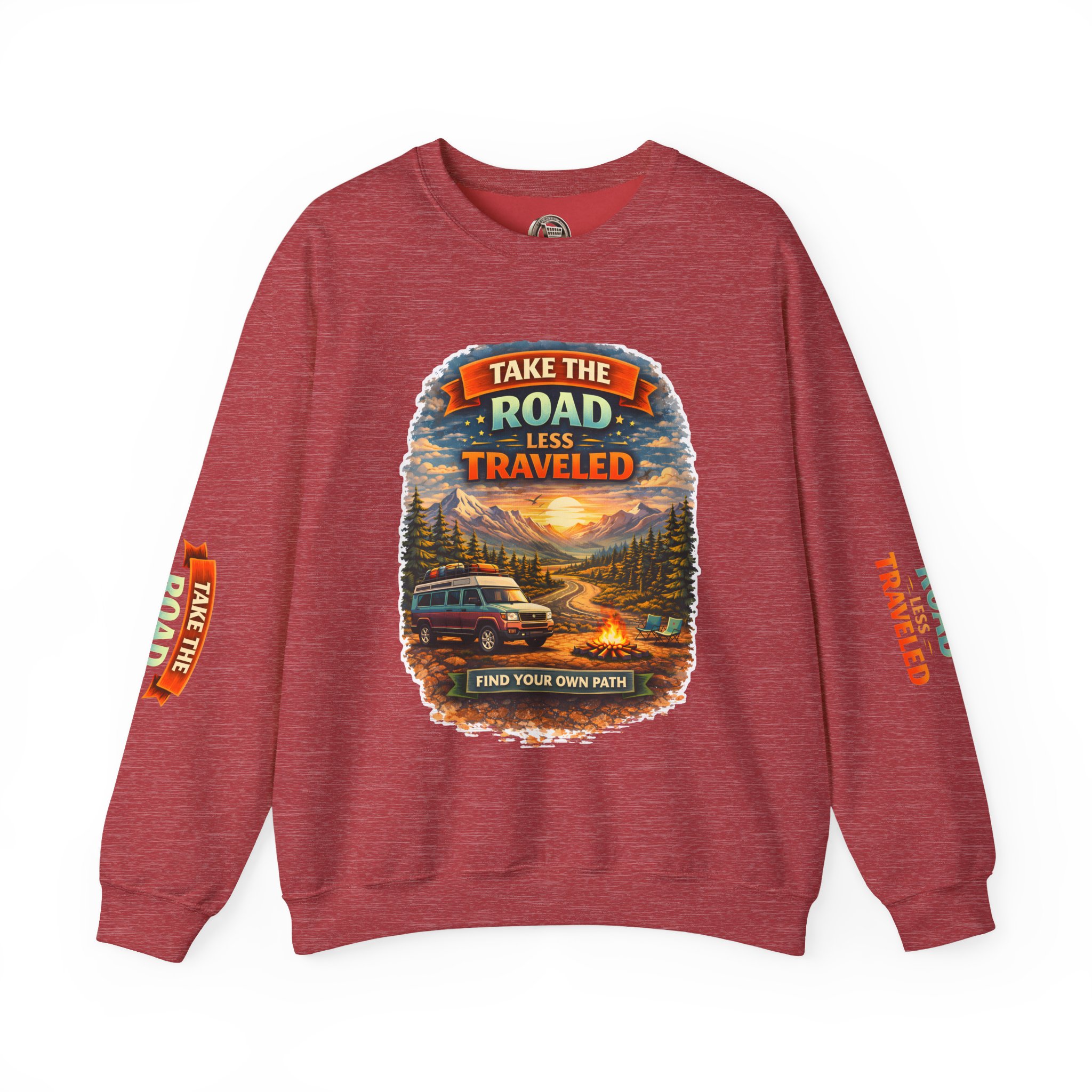 6836211994308194814_2048.jpeg Unisex Heavy Blend™ Crewneck Sweatshirt — "Take The Road Less Traveled" Design Scenic-Line