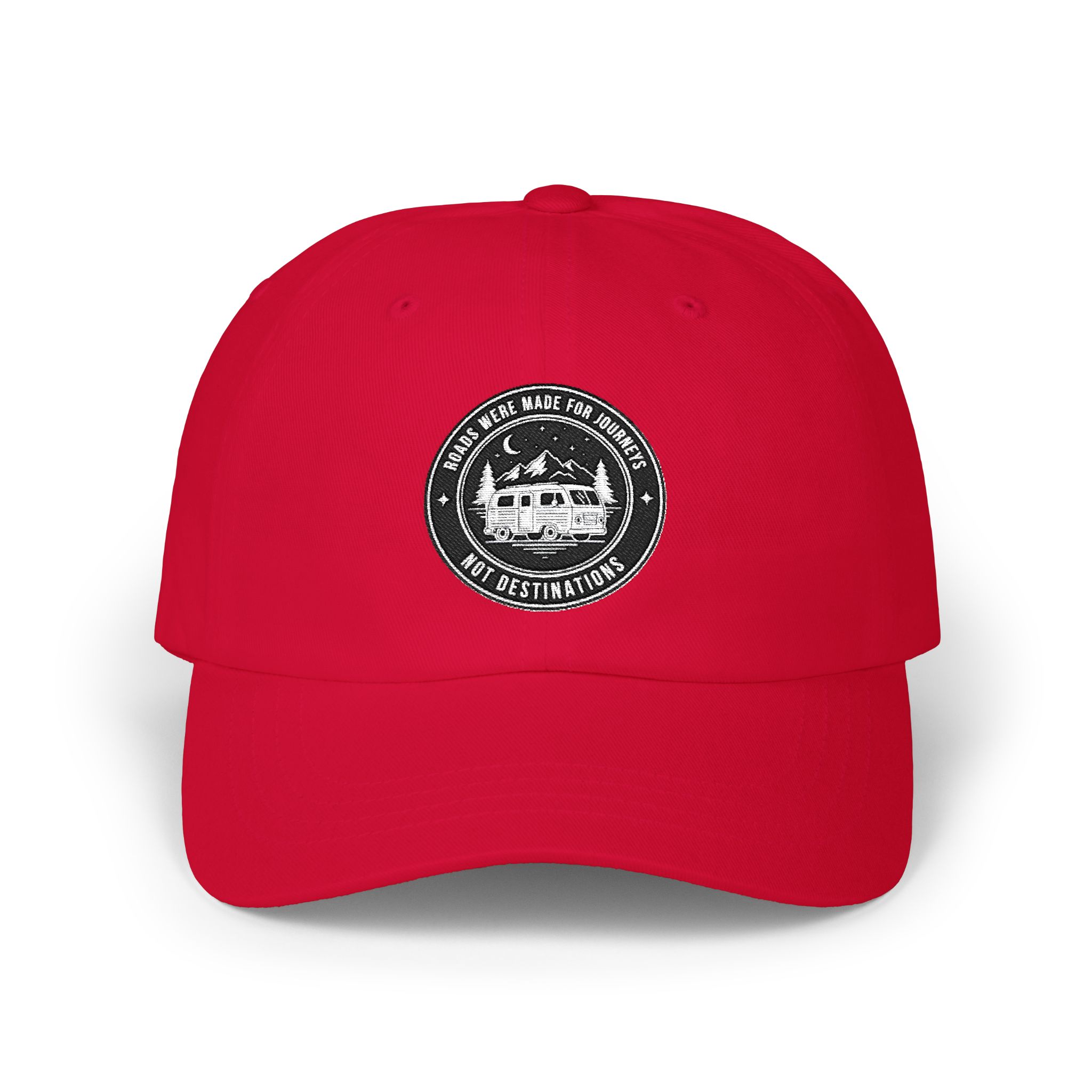 Dad Cap - "ROAD WHERE MADE FOR JOURNEYS-NOT DESTINATIONS" Vintage National Park Stamp Hat