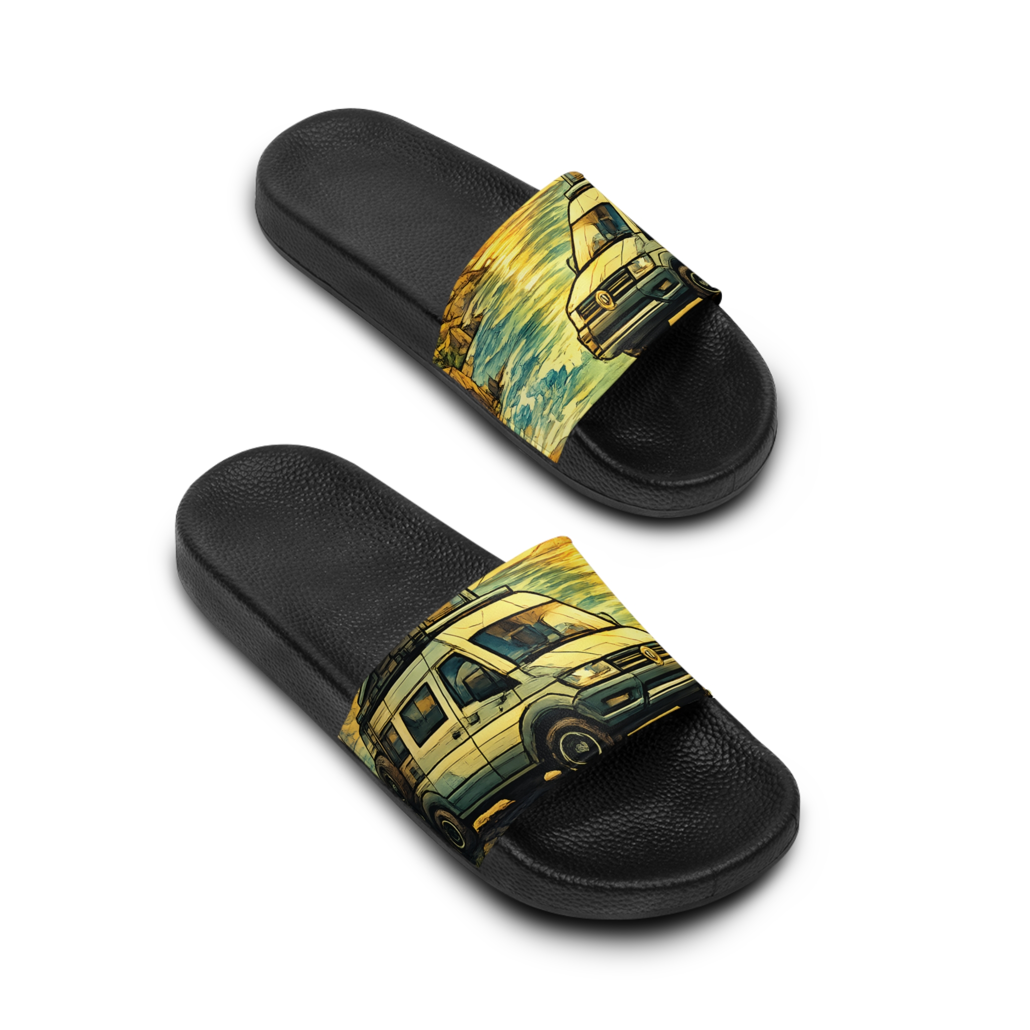 Men's Slide Sandals — VW Camper Vibes for Men (Cubic-Line)