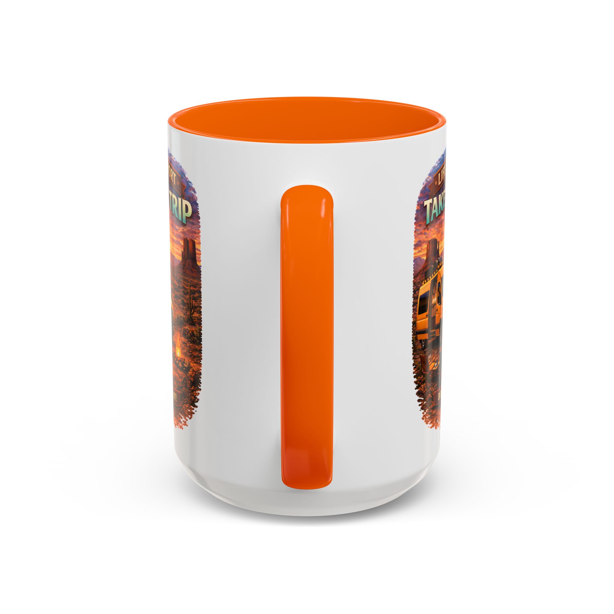 Accent Coffee Mug (11, 15oz) — "Live Is Short Take The Trip" Design Scenic-Line