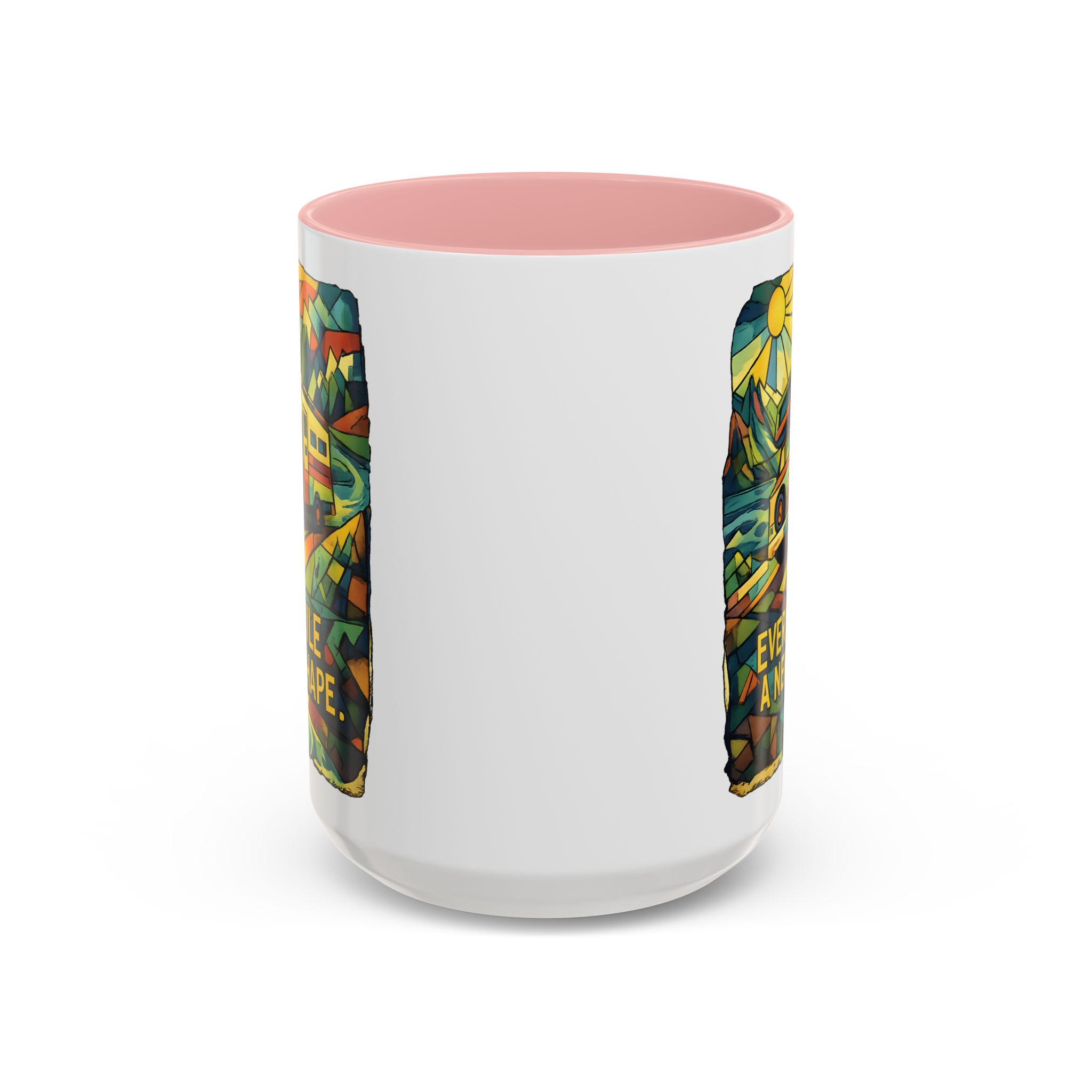 6873458016237156452_2048.jpeg Accent Coffee Mug (11, 15oz) — "Every Mile A New Shape" Design Cubic-Line