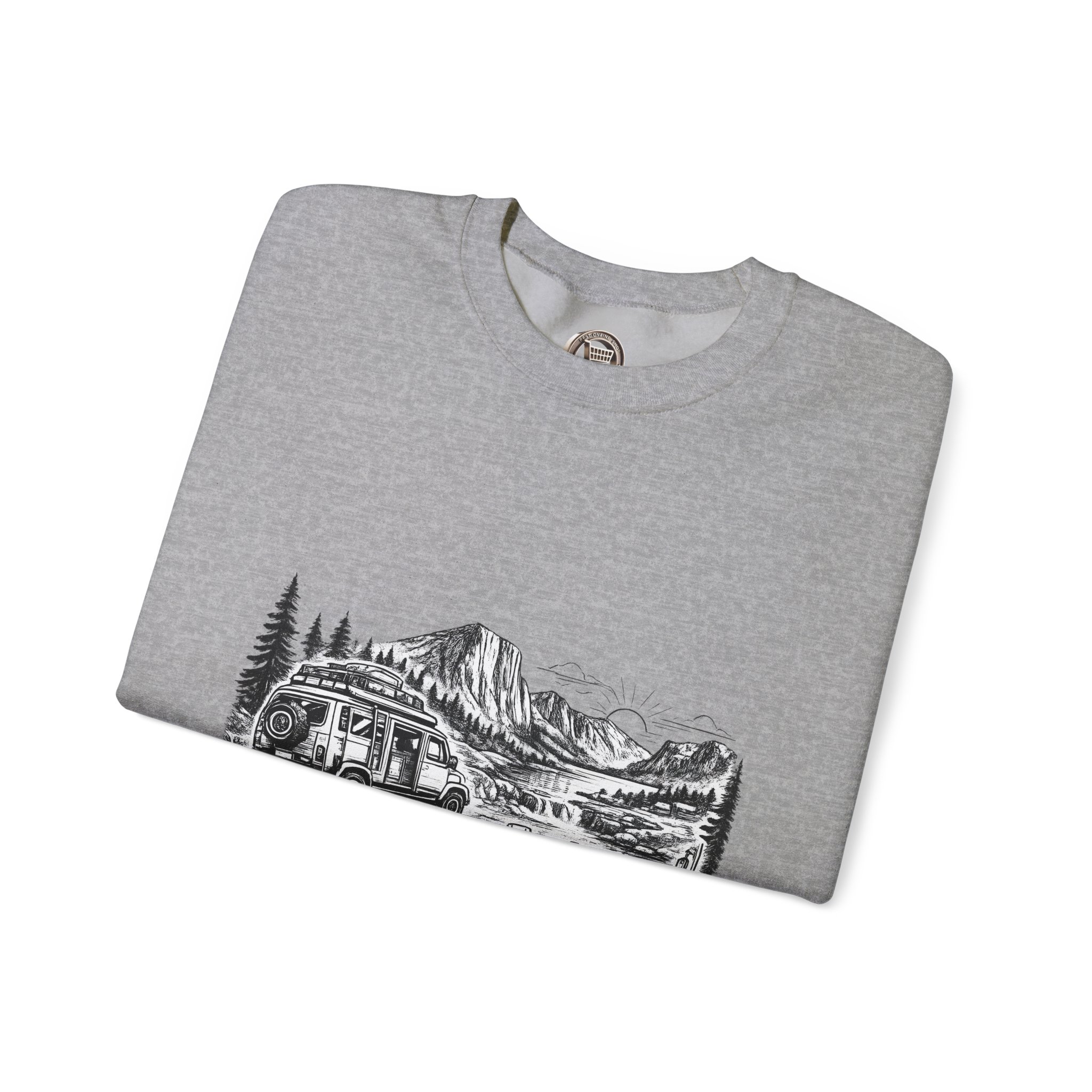 6876512646849858074_2048.jpeg Unisex Heavy Blend™ Crewneck Sweatshirt — "Take The Scenic Route" Design Minimal-Line