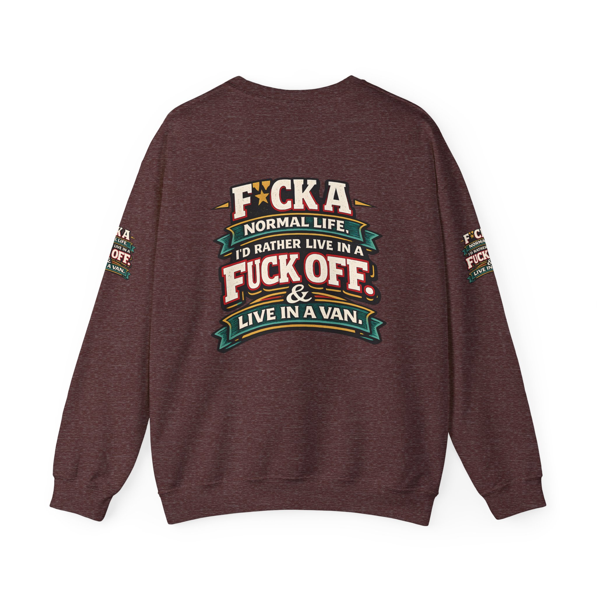 688785738385147155_2048.jpeg Unisex Heavy Blend™ Crewneck Sweatshirt — "Fuck A Normal Life" Design F**K-Line