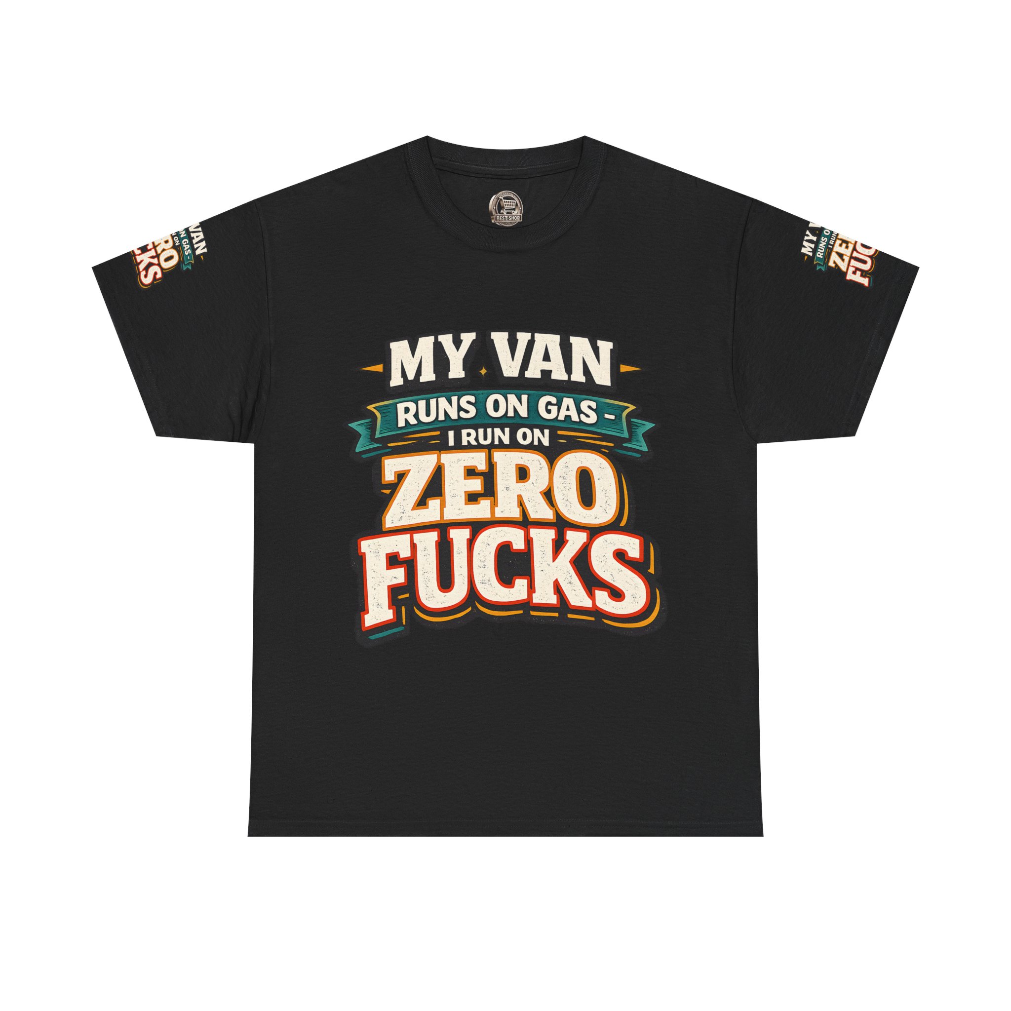 Unisex Heavy Cotton Tee — "My Van Runs On Gas" Design F**K-Line