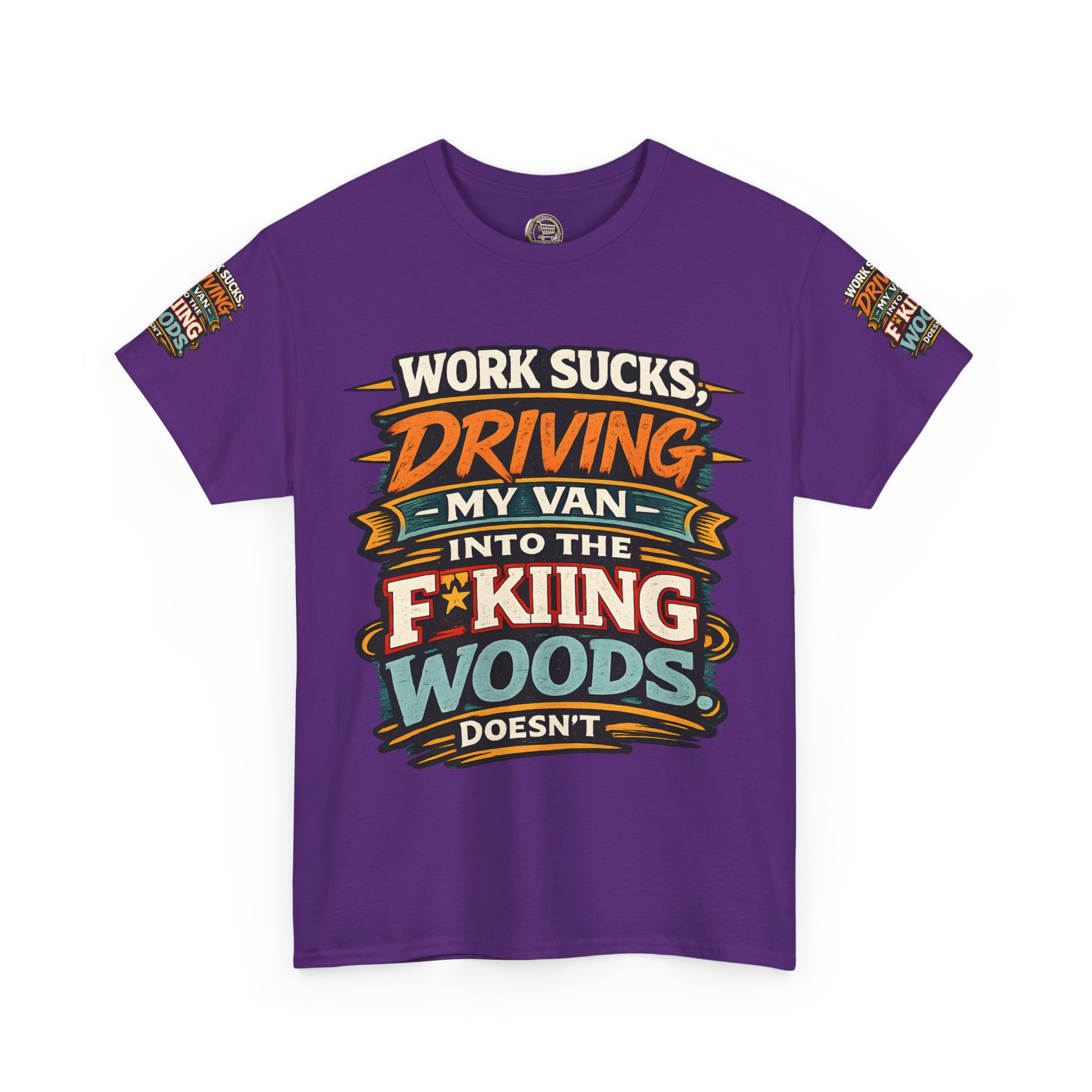 Unisex Heavy Cotton Tee — "Work Sucks" Design F**K-Line