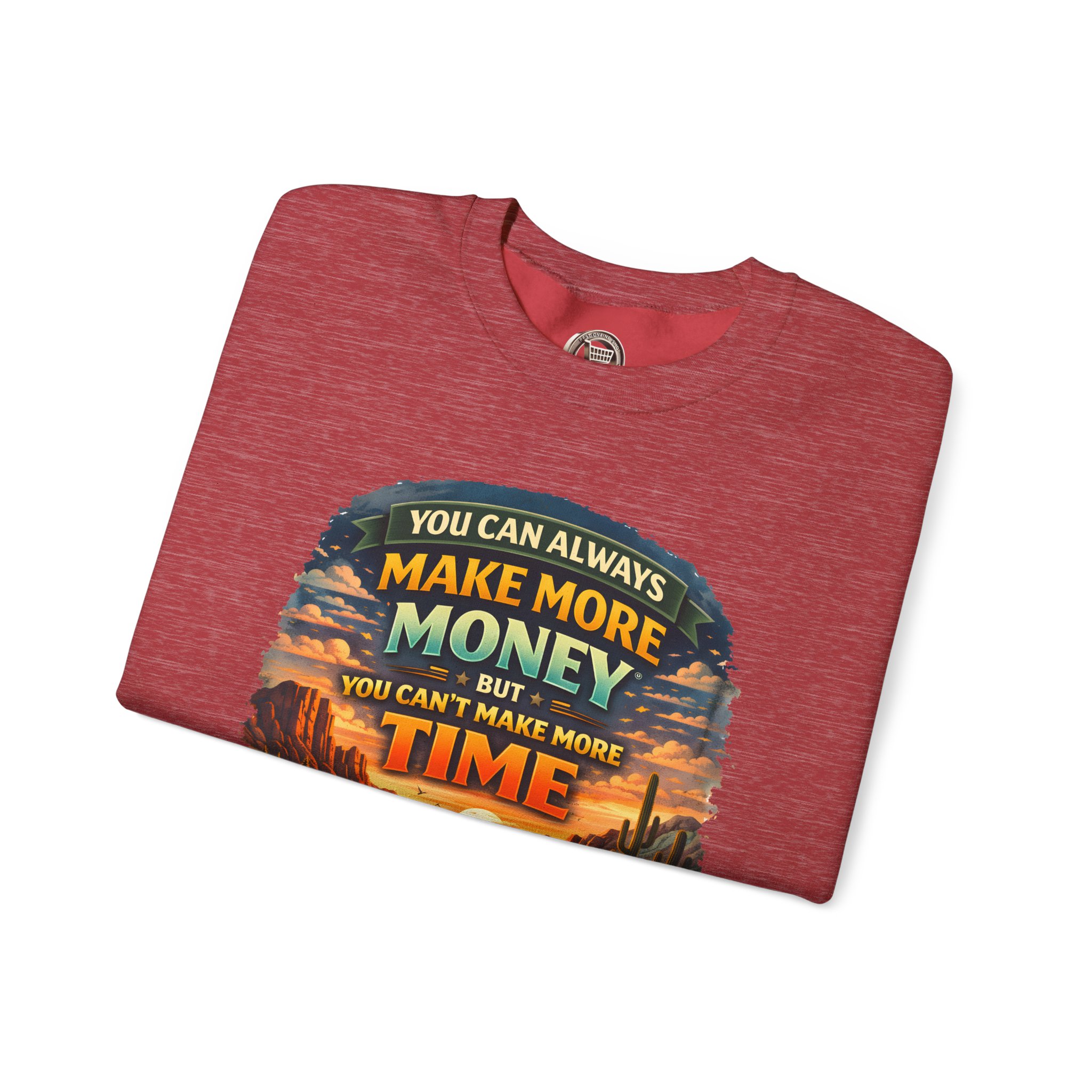 Unisex Heavy Blend™ Crewneck Sweatshirt — "You Can Always Make More Money" Design Scenic-Line