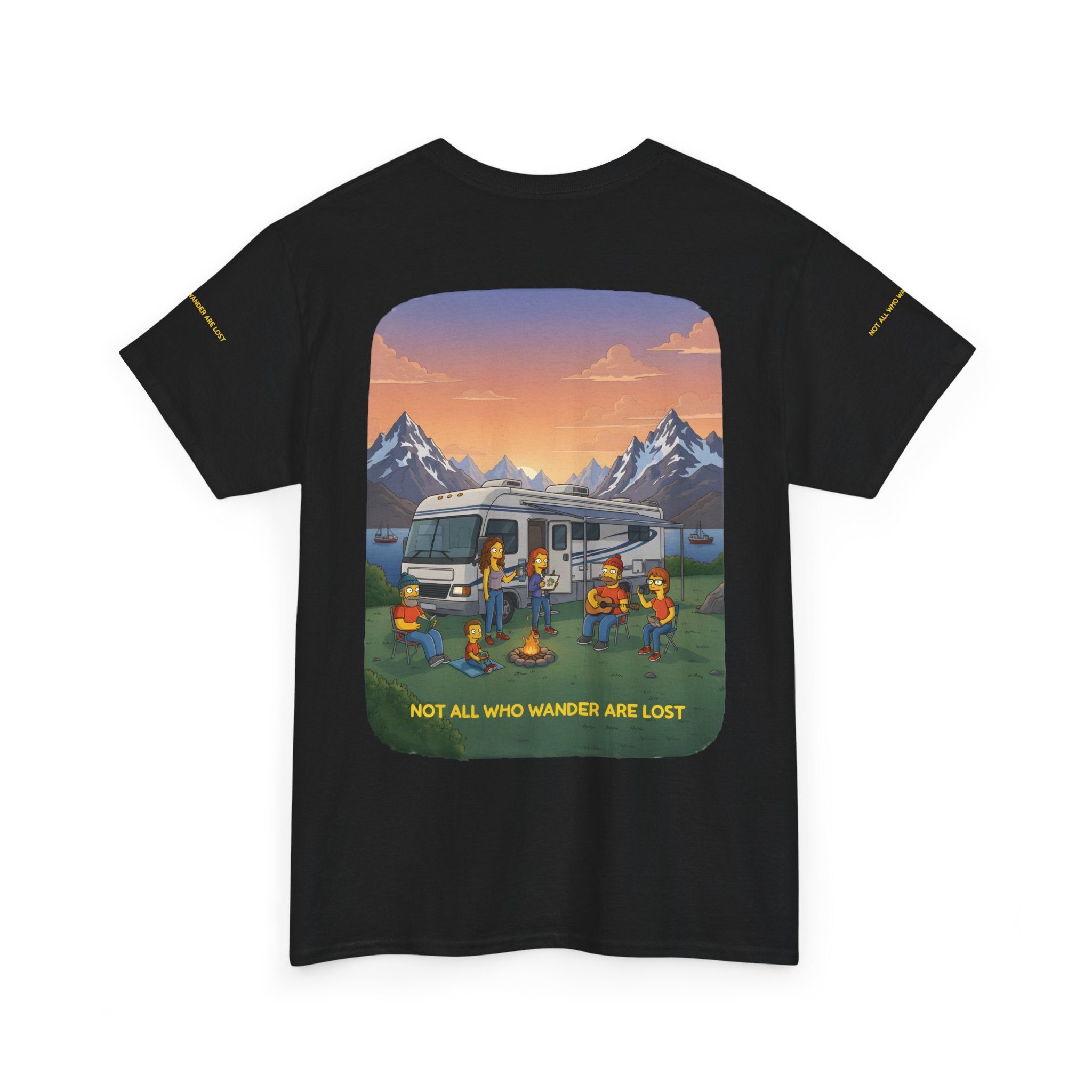 Unisex Heavy Cotton Tee — "Not All Who Wander Are Lost" Design Sitcom-Line