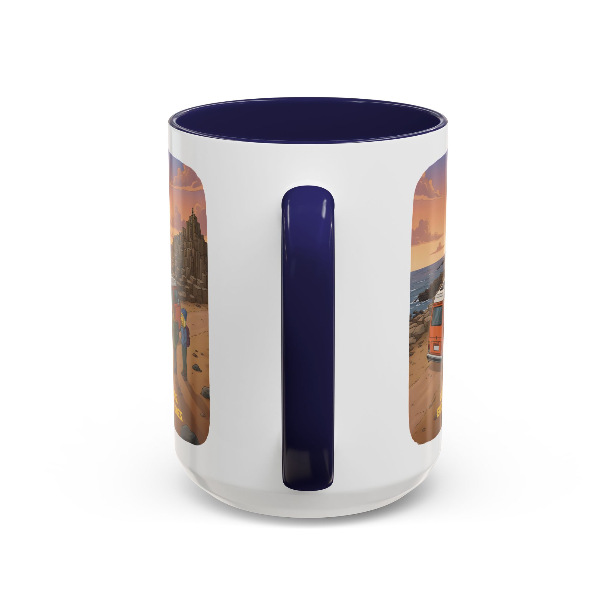 Accent Coffee Mug (11, 15oz) — "Lost Roads Epic Coastlines" Design Sitcom-Line