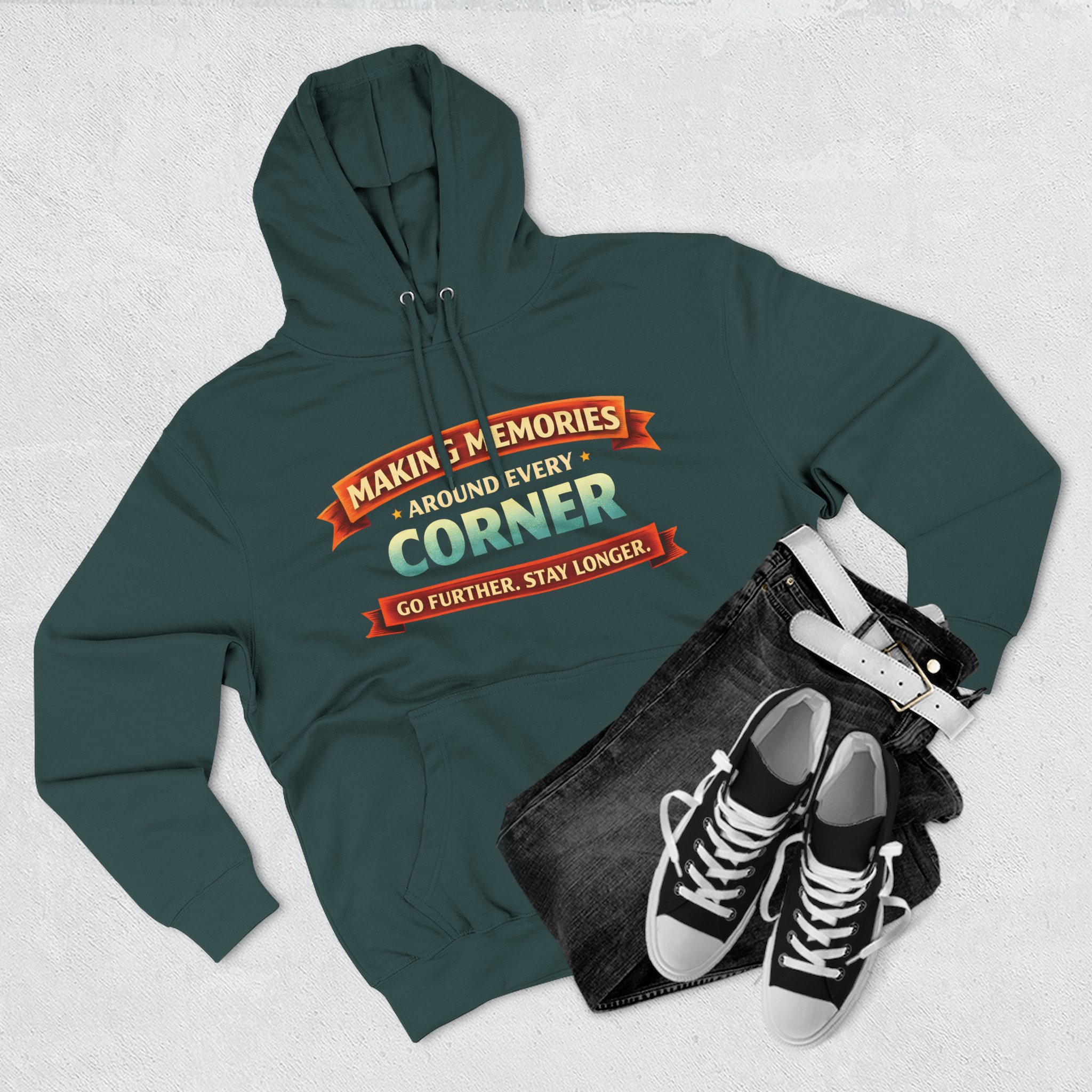 Three-Panel Fleece Hoodie - "Making Memories" Design Scenic-Line