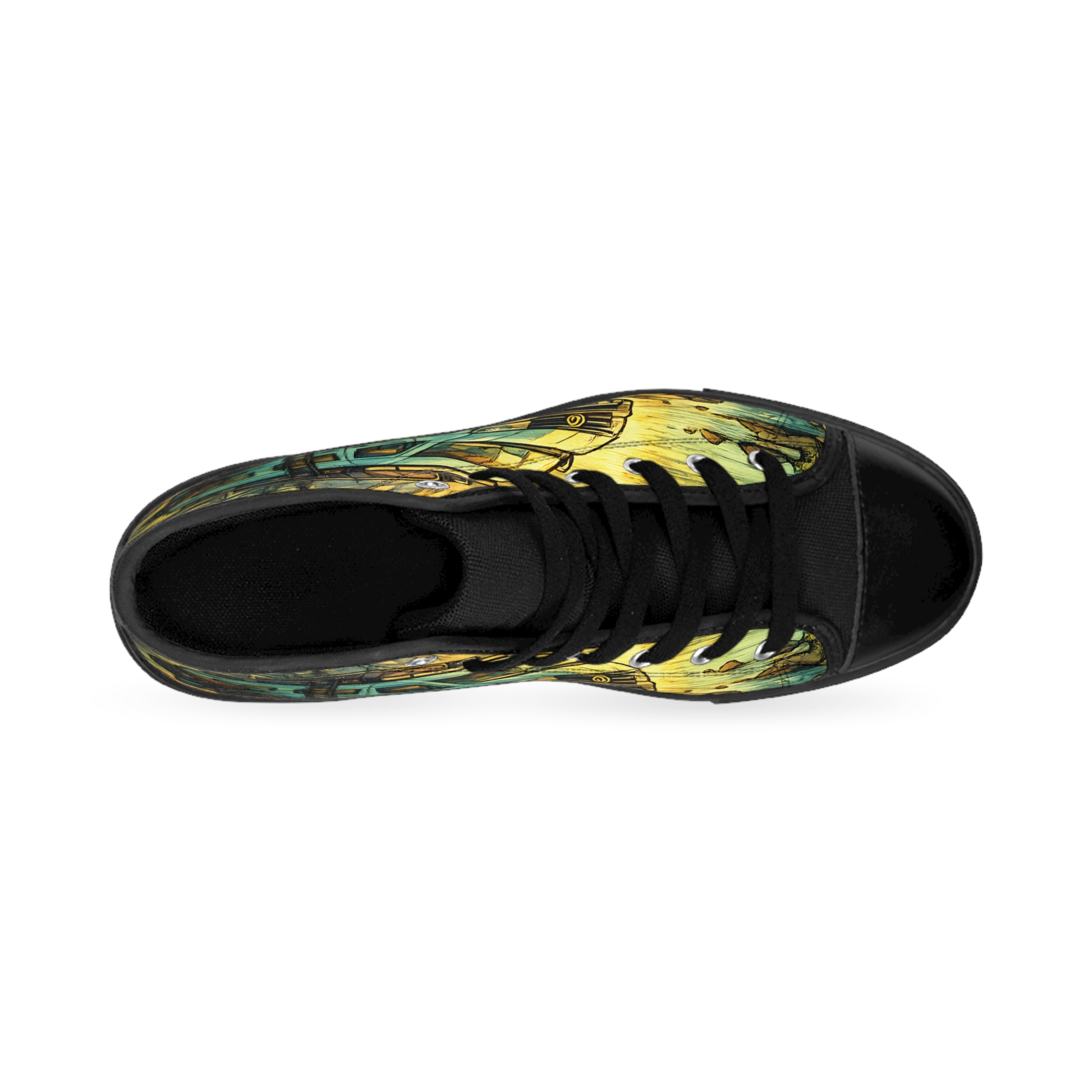 Men's High Top Sneakers — VW RV Roadtrip Shoes (Design Cubic-Line)