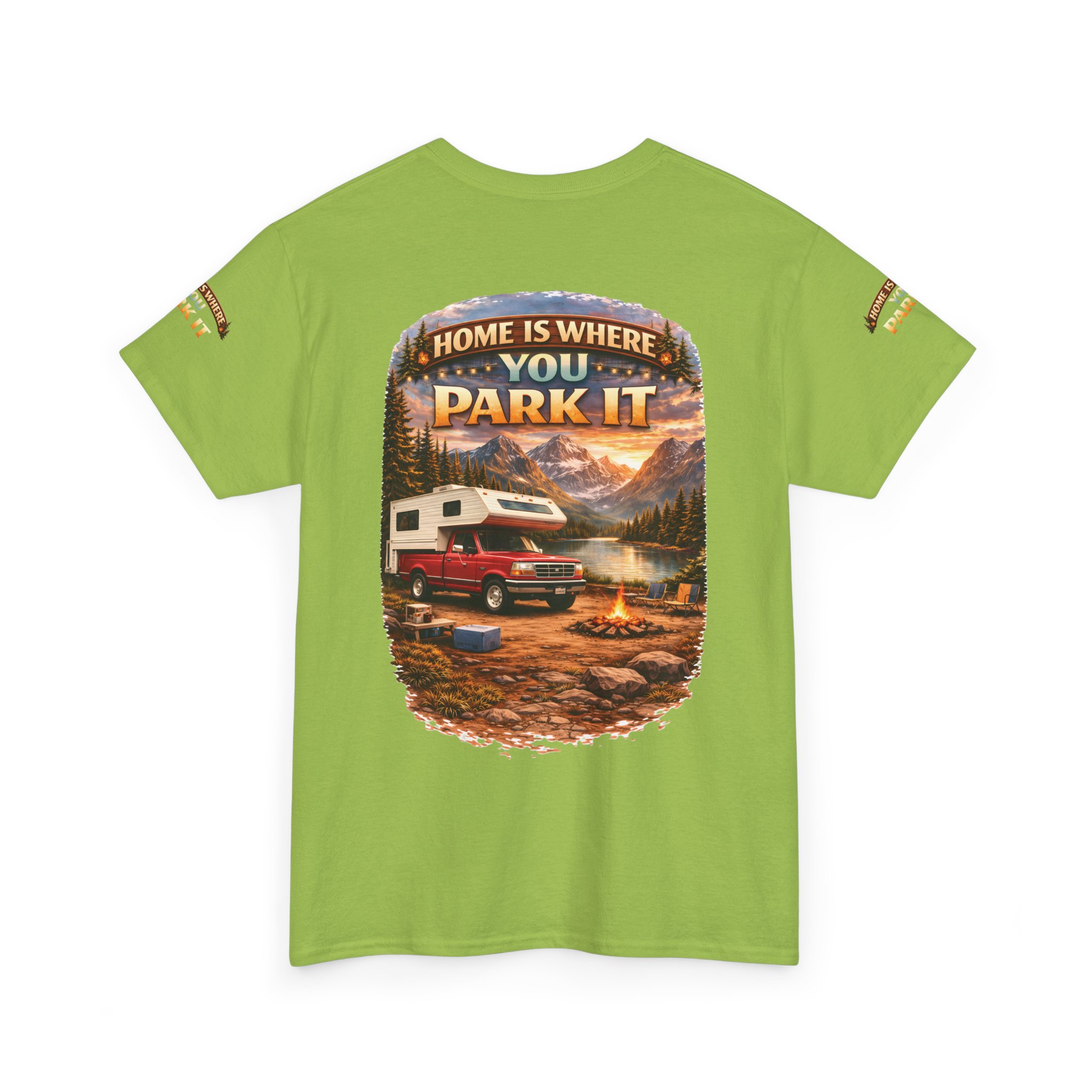 6910159743063716200_2048.jpeg Unisex Heavy Cotton Tee — "Home Is Where You Park It" Design Scenic-Line