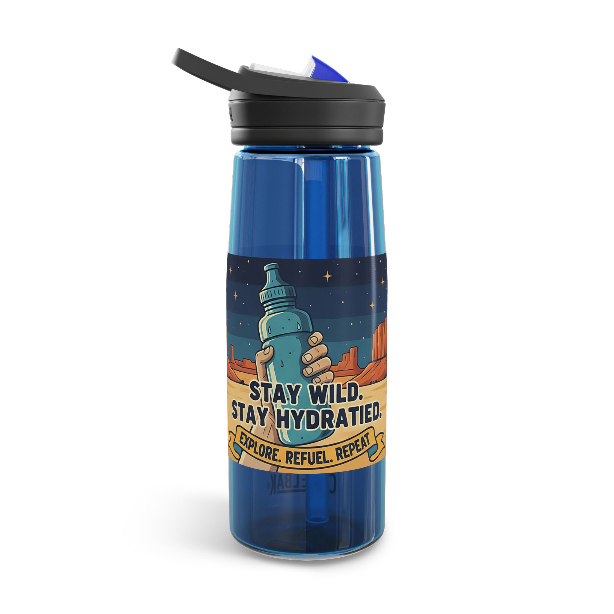 6910355568381796253_2048.jpeg Water Bottle CamelBak — "Adventure Is Thirsty "20oz/25oz Travel Bottle with Retro Road Trip Design