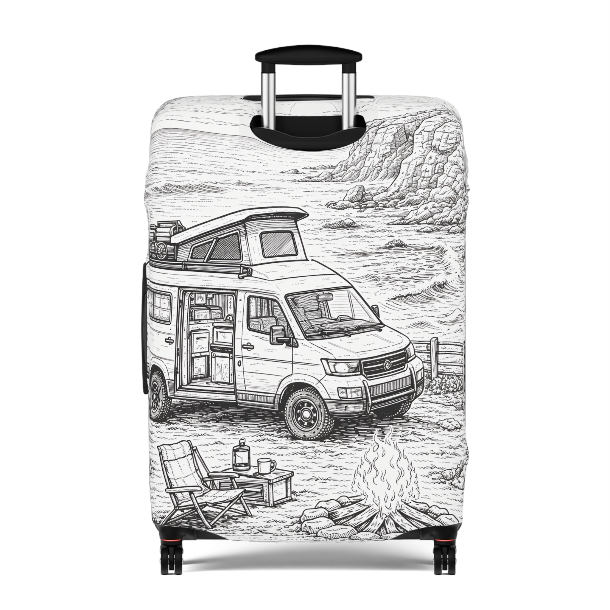 6913154055534779443_2048.jpeg Luggage Cover — Adventure Camper Sketch Travel Suitcase