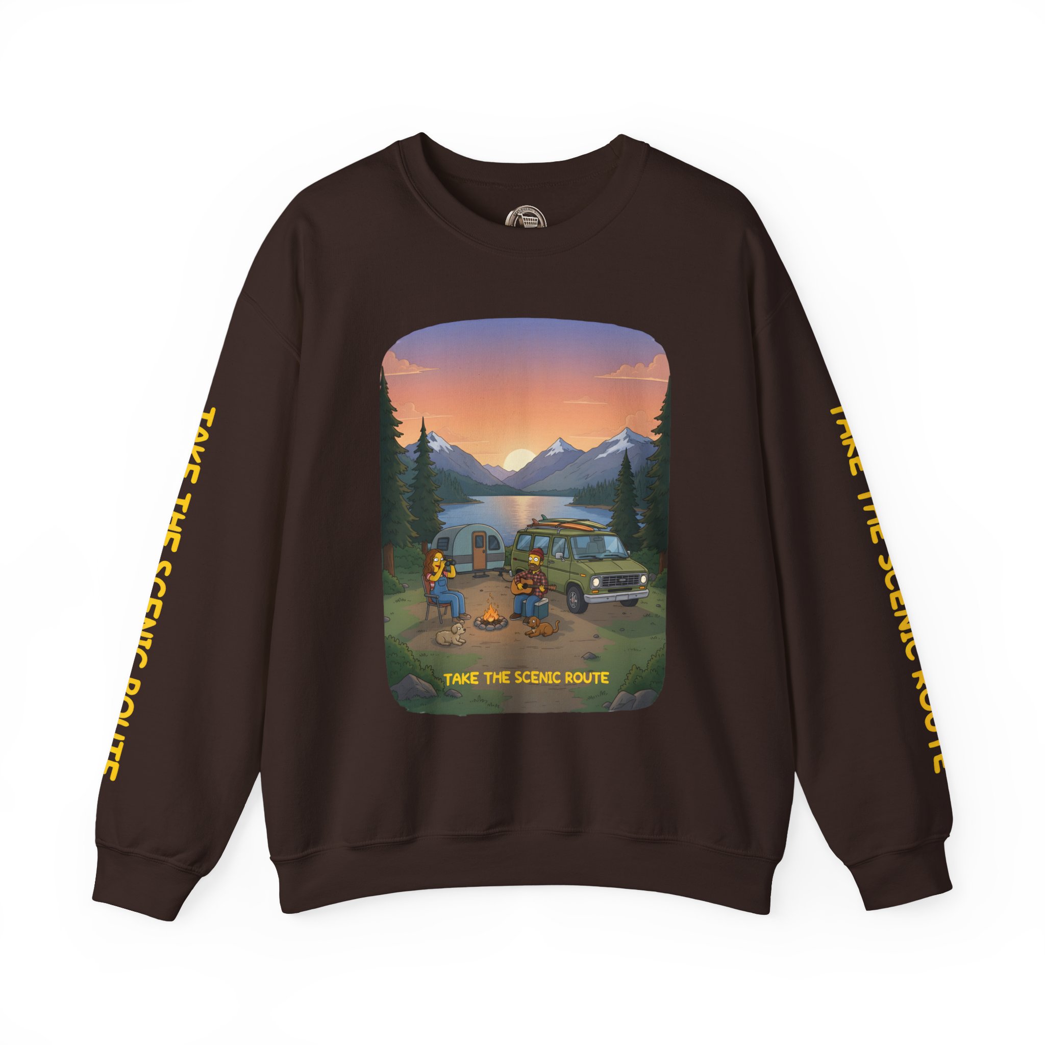 Unisex Heavy Blend™ Crewneck Sweatshirt — "Take The Scenic Route" Design Sitcom-Line