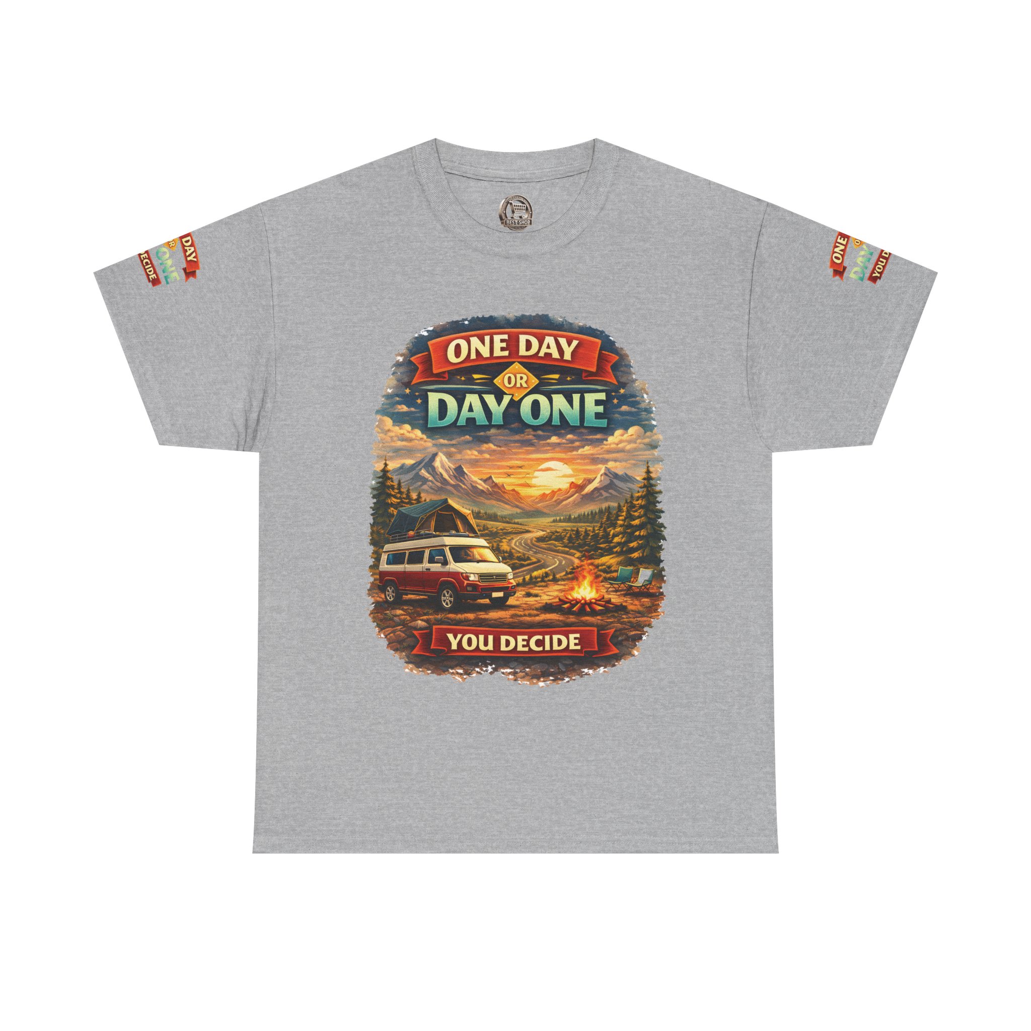 692821313959071922_2048.jpeg Unisex Heavy Cotton Tee — "One Day Or Day One" Design Scenic-Line