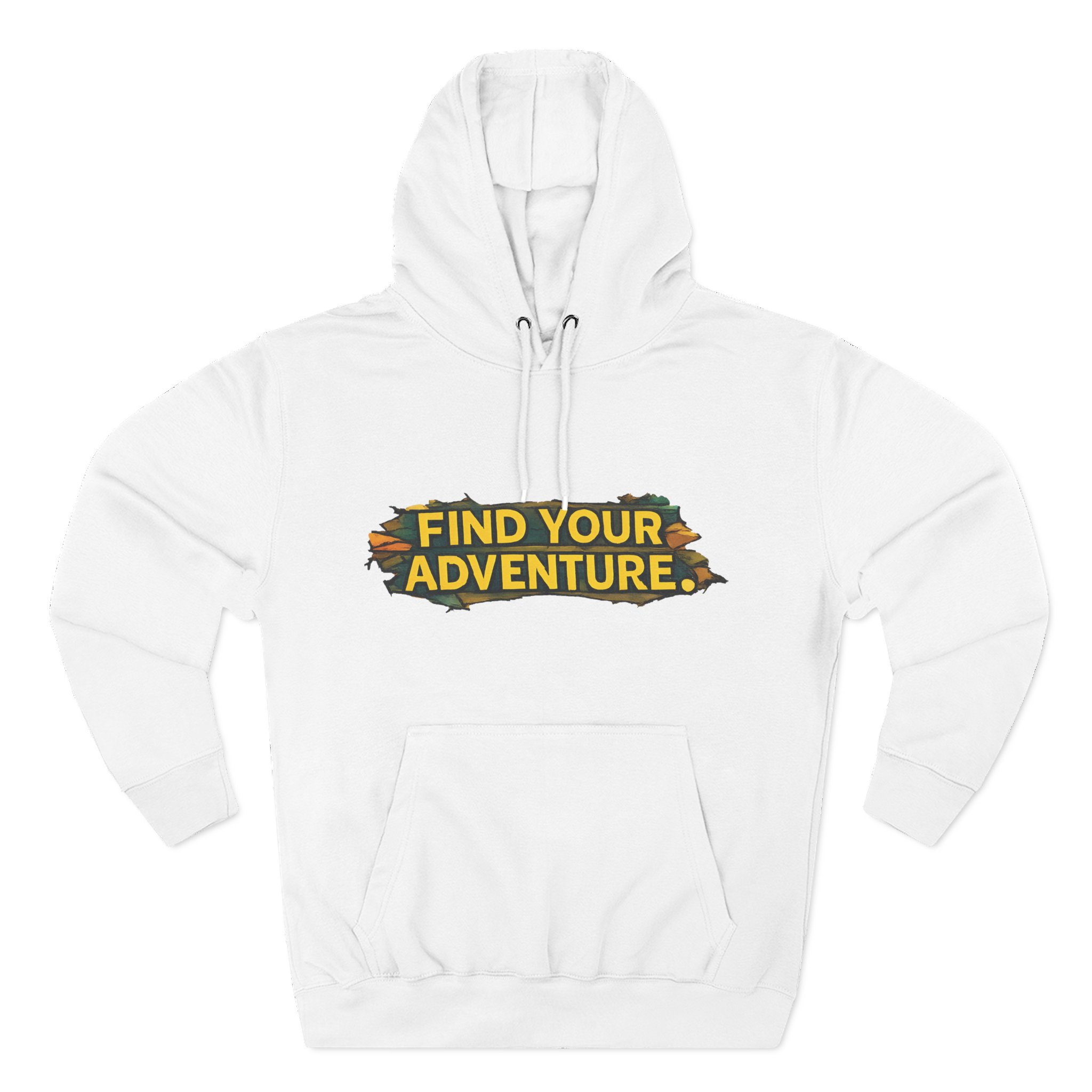 Three-Panel Fleece Hoodie - ""Find Your Adventure"" Design Cubic-Line