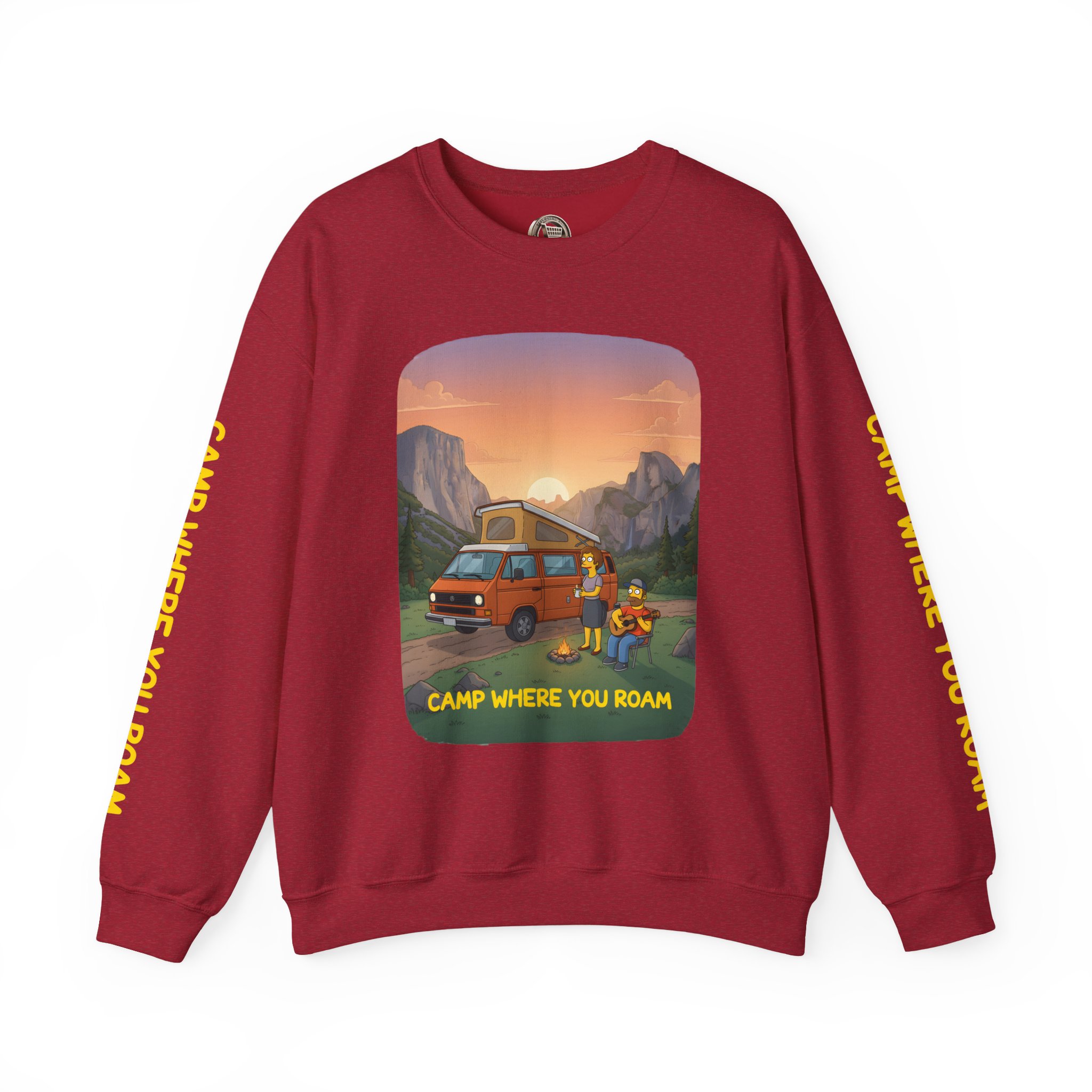 Unisex Heavy Blend™ Crewneck Sweatshirt — "Camp Where You Roam" Design Sitcom-Line