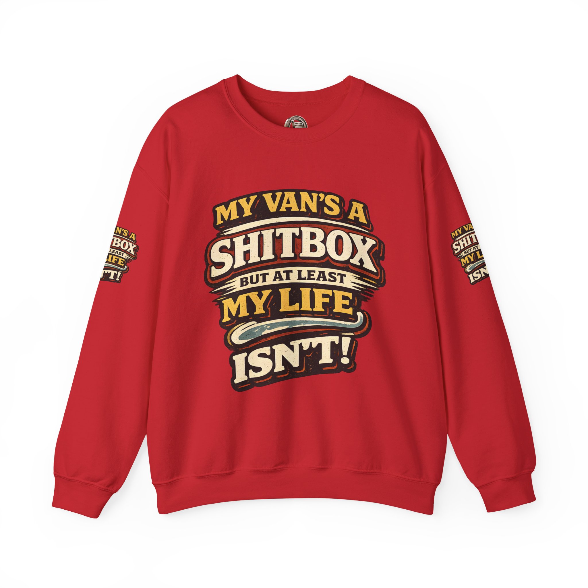 6944135755016128136_2048.jpeg Unisex Heavy Blend™ Crewneck Sweatshirt — "My Van`s A Shitbox" Design F**K-Line