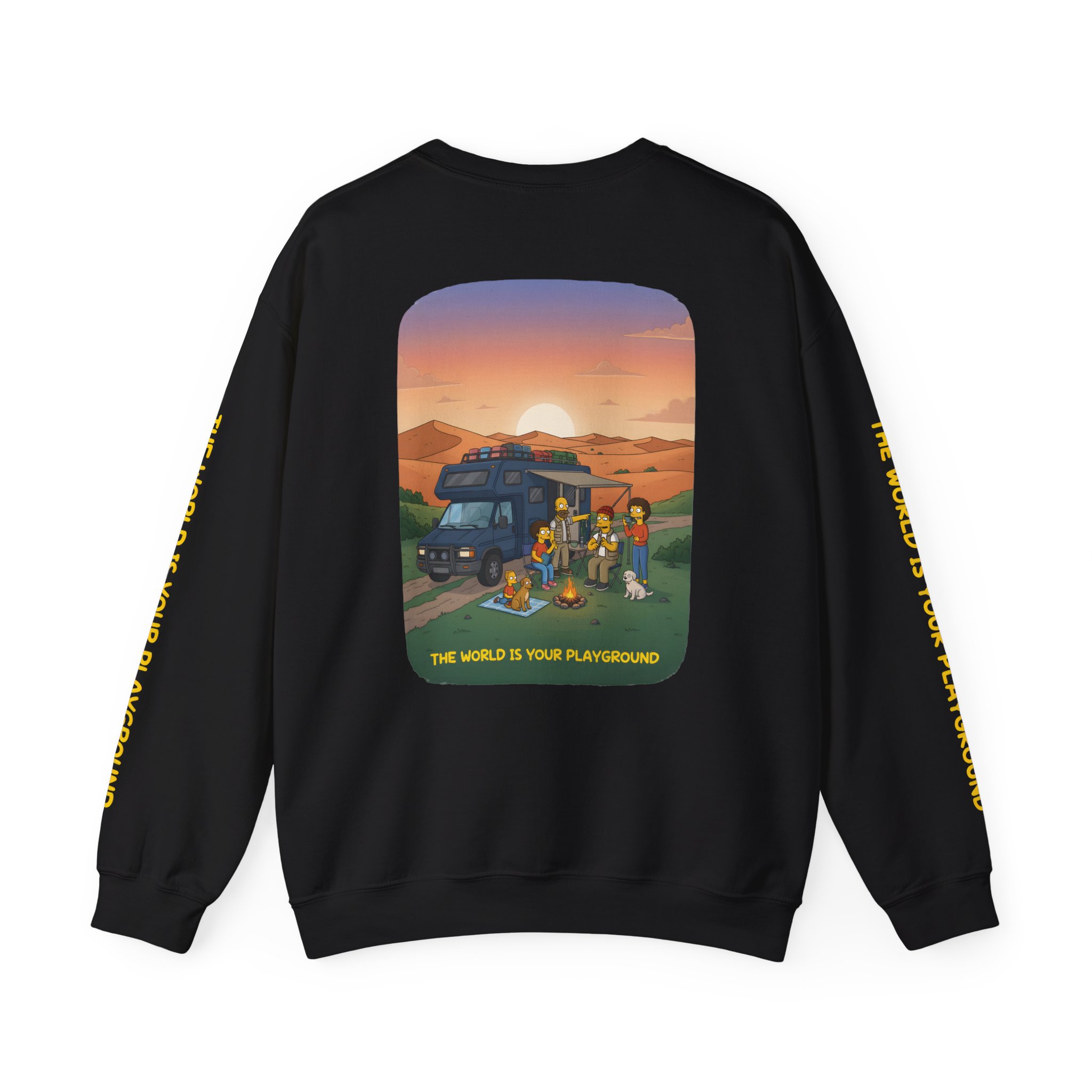 Unisex Heavy Blend™ Crewneck Sweatshirt — "The World Is Your playground" Design Sitcom-Line