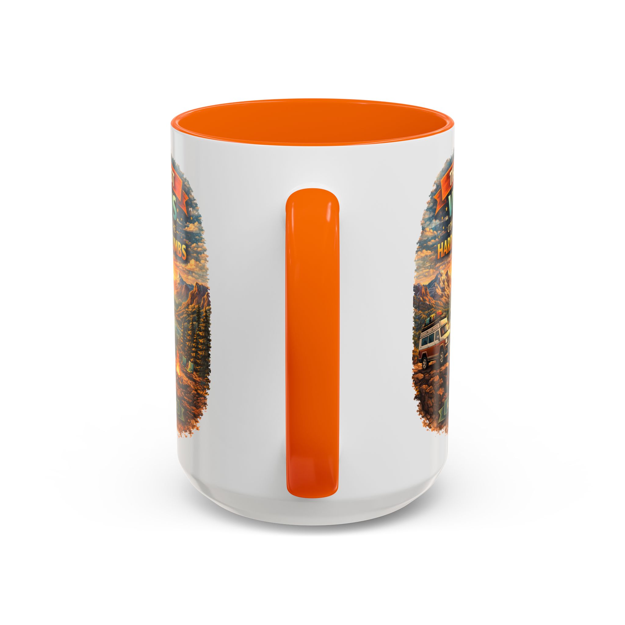 Accent Coffee Mug (11, 15oz) — "The Best Views" Design Scenic-Line