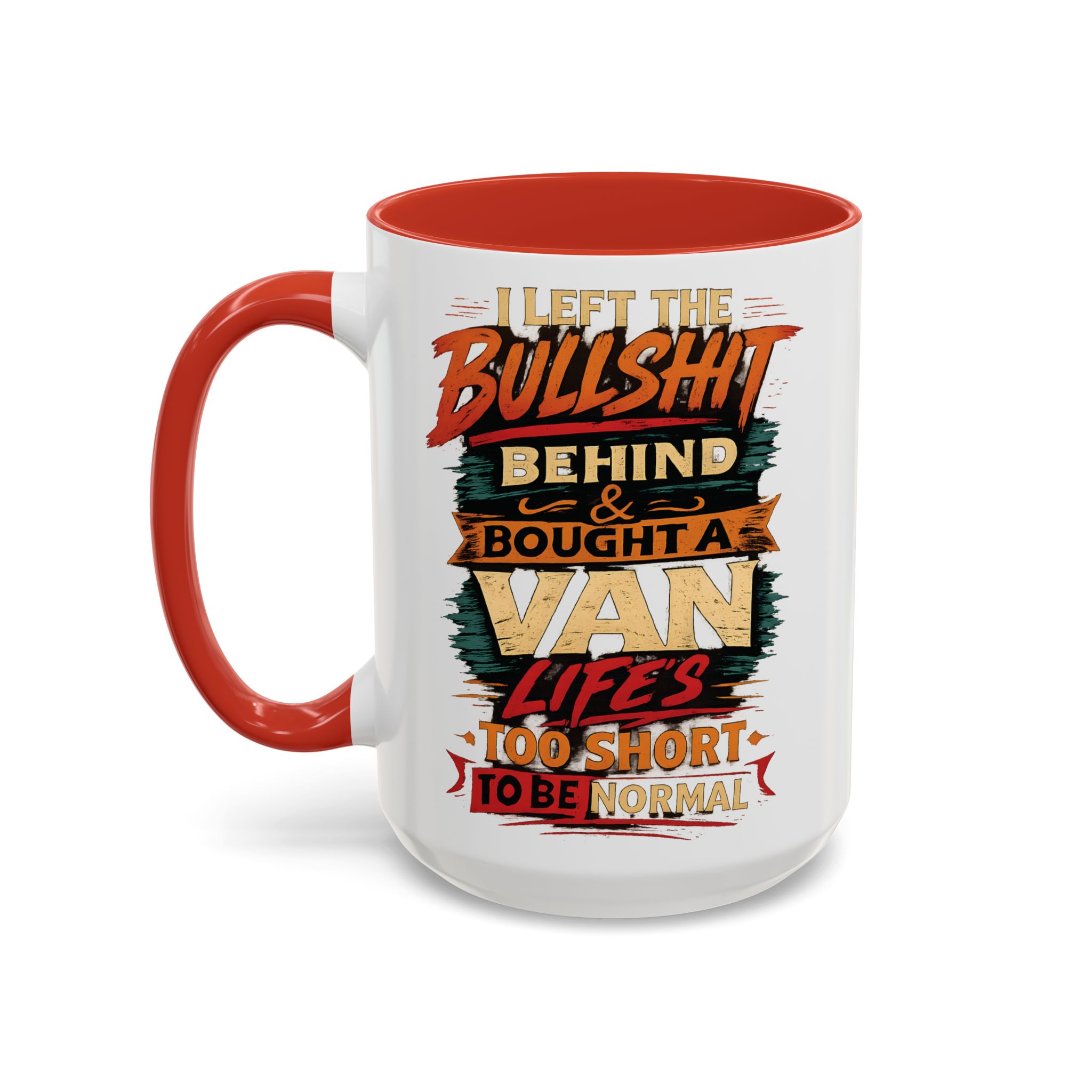 Accent Coffee Mug (11, 15oz) — "I Left The Bullshit" Design F**K-Line