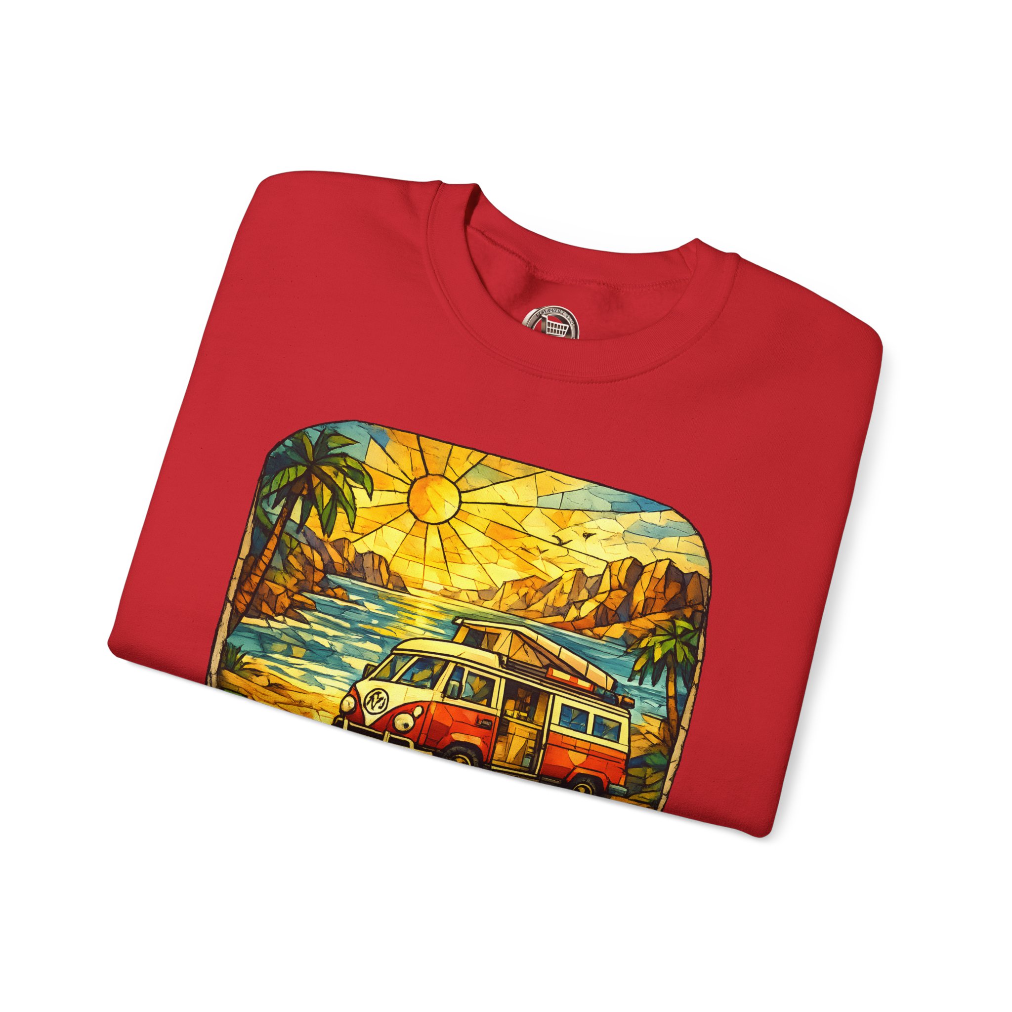 Unisex Heavy Blend™ Crewneck Sweatshirt — "Find Your Adventure" Design Cubic-Line