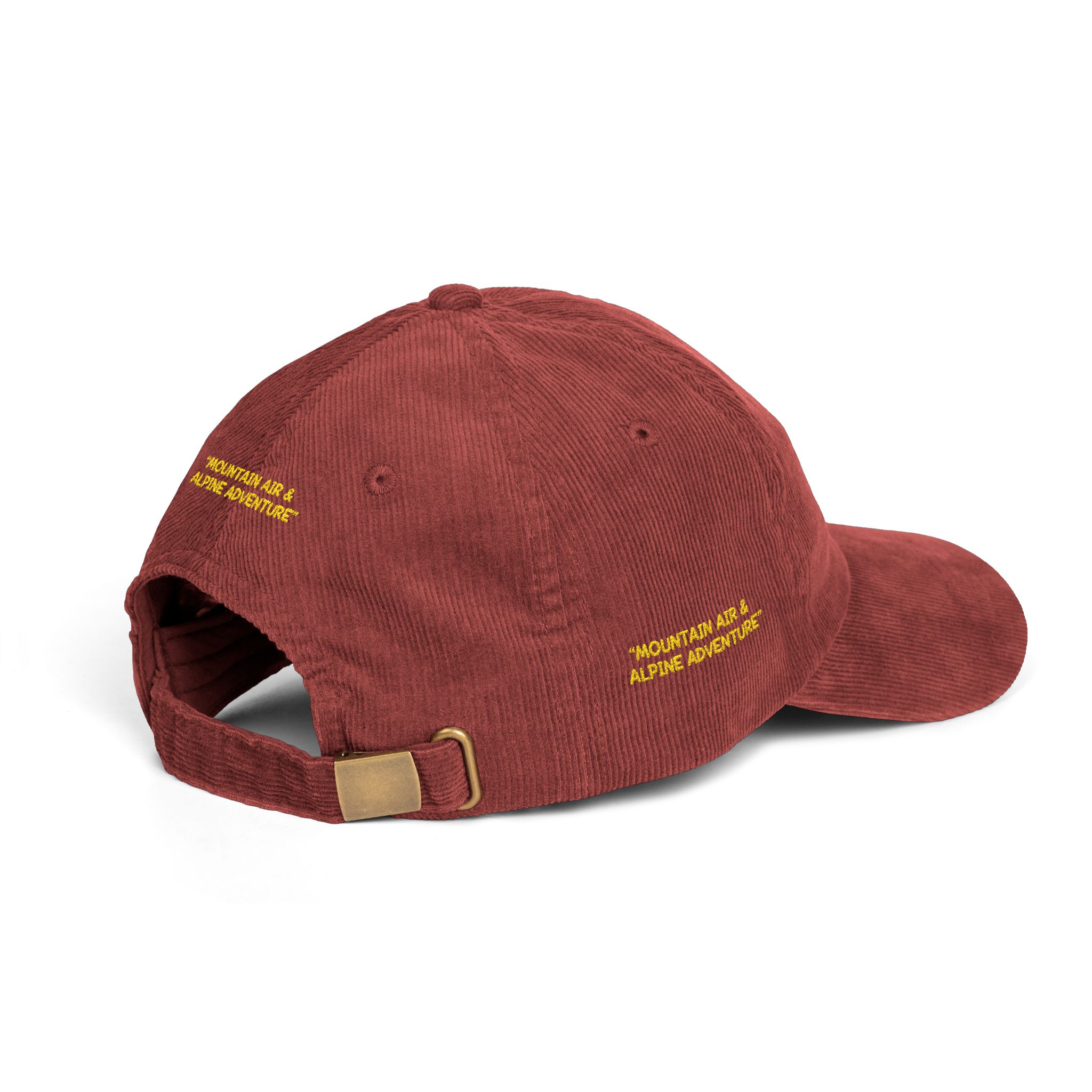 Vintage Corduroy Cap (Embroidery) — "Mountain Air & Alpine Adventure" Embroidered Hat
