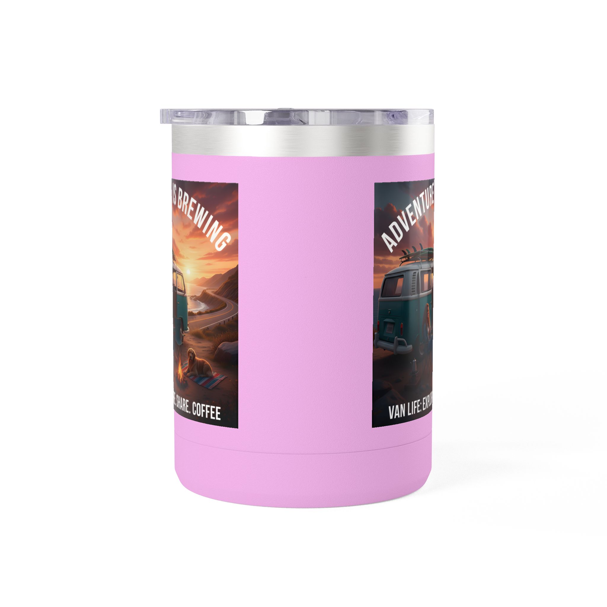 Coffee Mug Tumbler, 15oz-- "Adventure Is Brewing"