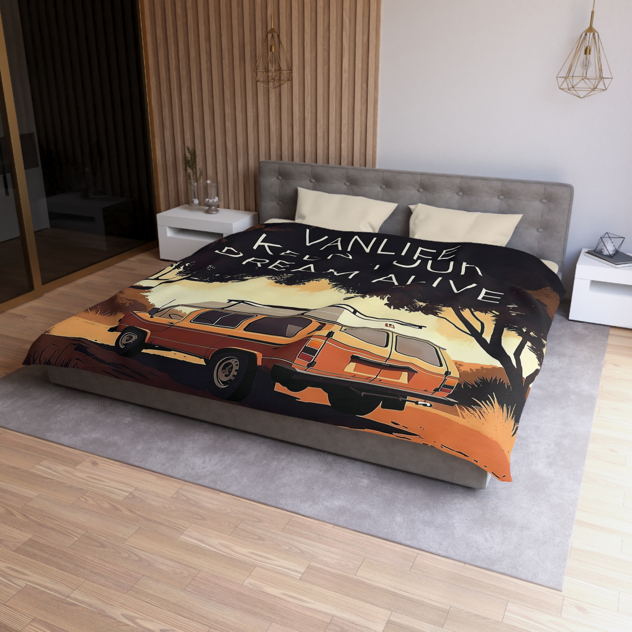 6969453032853005752_2048.jpeg Duvet Cover – "Vanlife Keep Your Dream Alive" Retro Camper Bedding