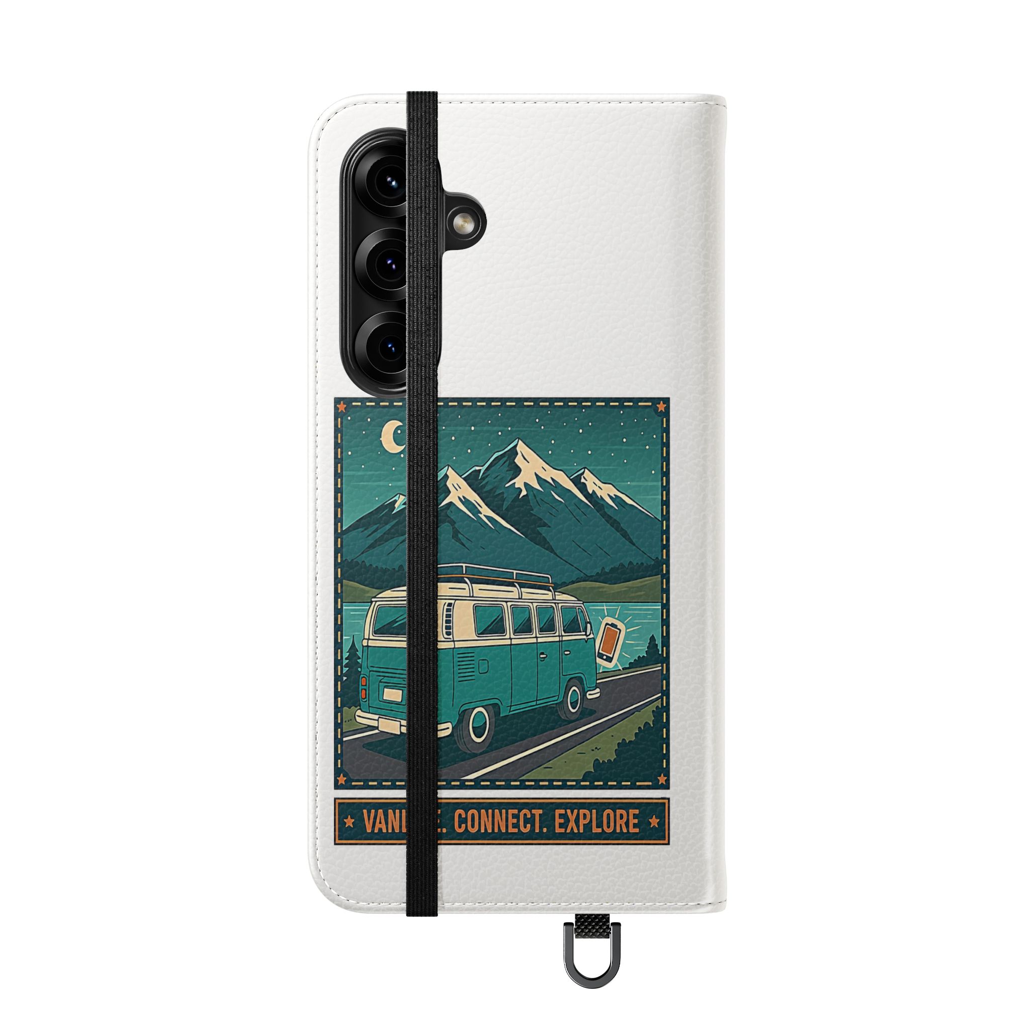 Flip Phone Case — “WiFi Where the Roam Is” Vanlife Wallet Case