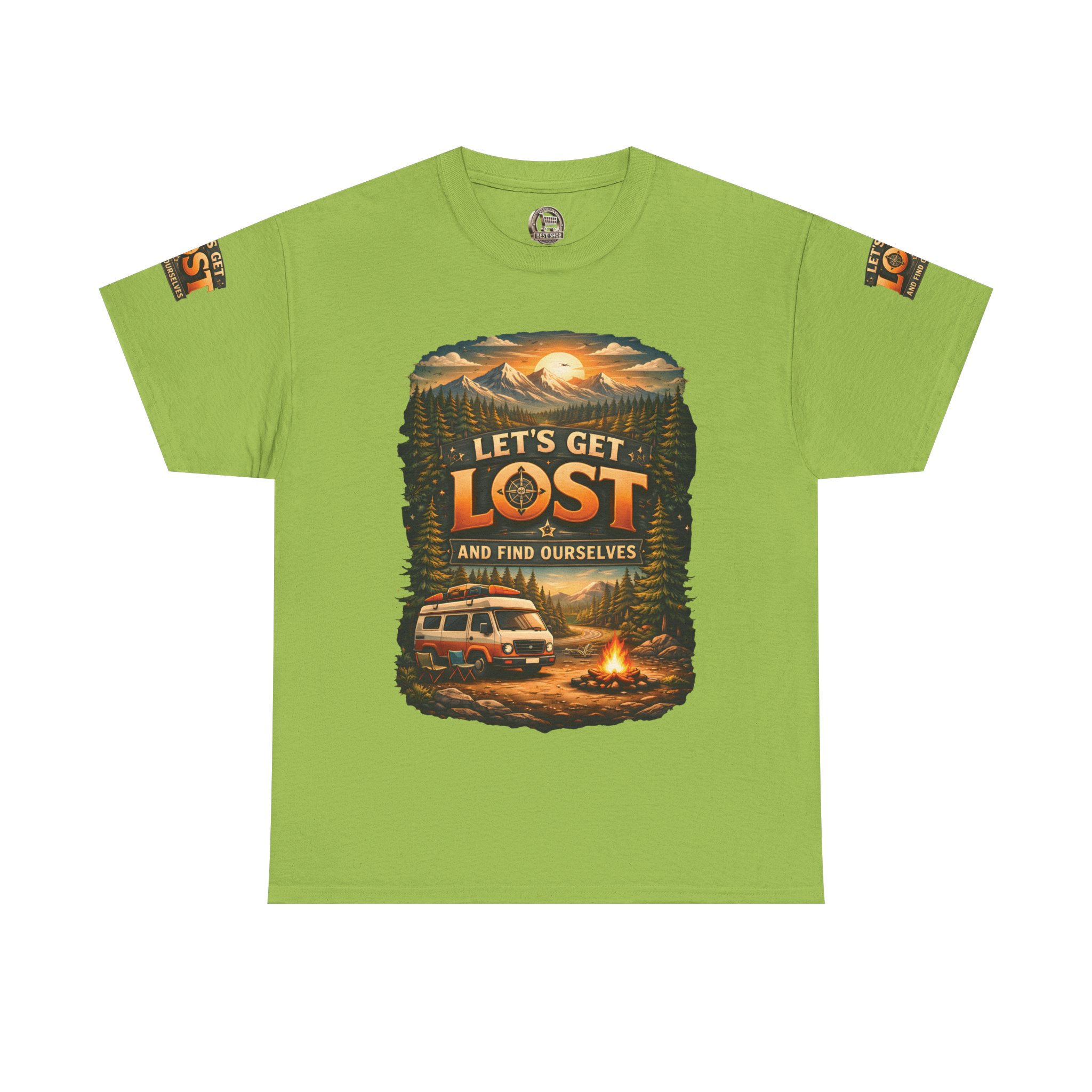 Unisex Heavy Cotton Tee — "Let´s Get Lost And Found Ourselfs" Design Scenic-Line