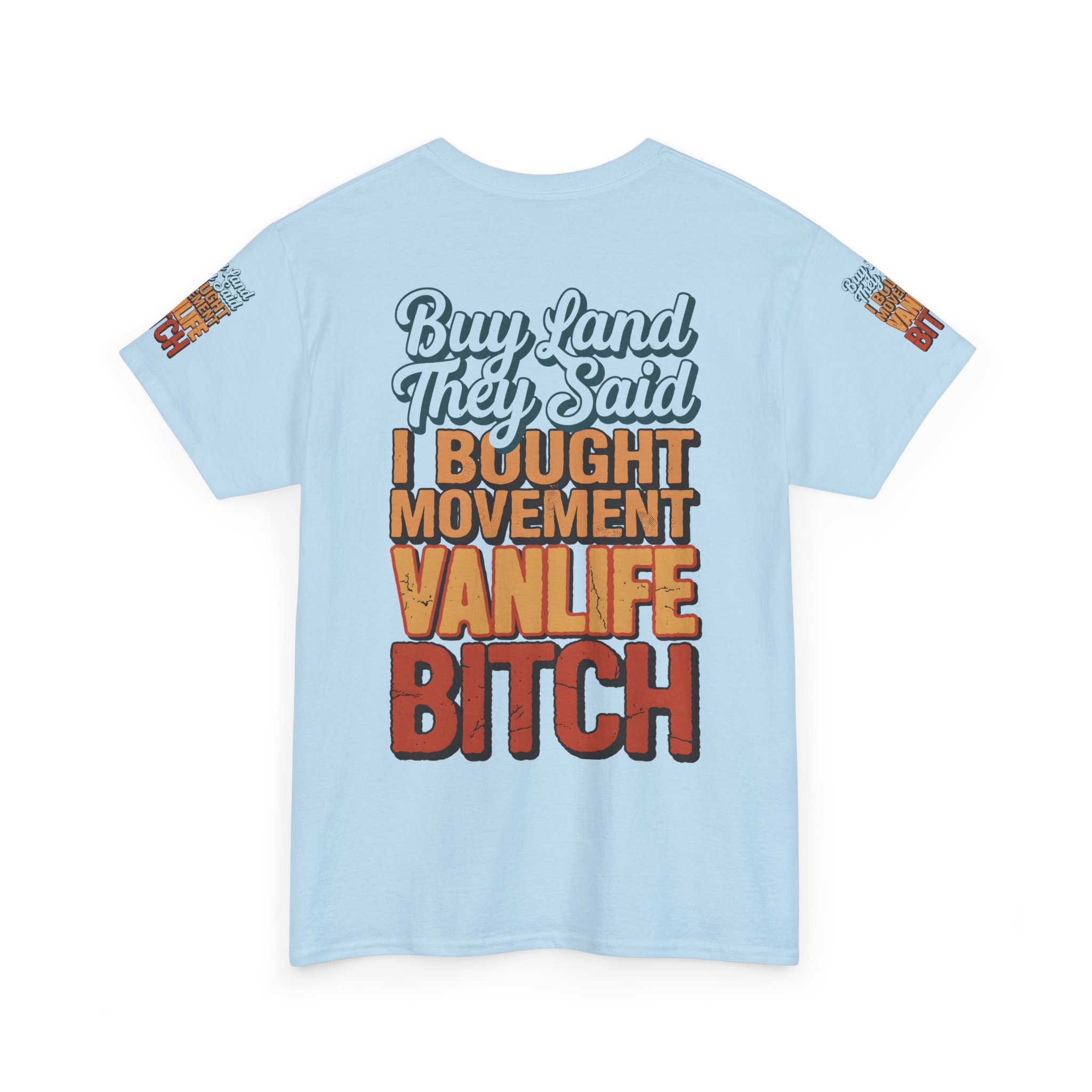 Unisex Heavy Cotton Tee — "Buy Land They Said" Design F**K-Line
