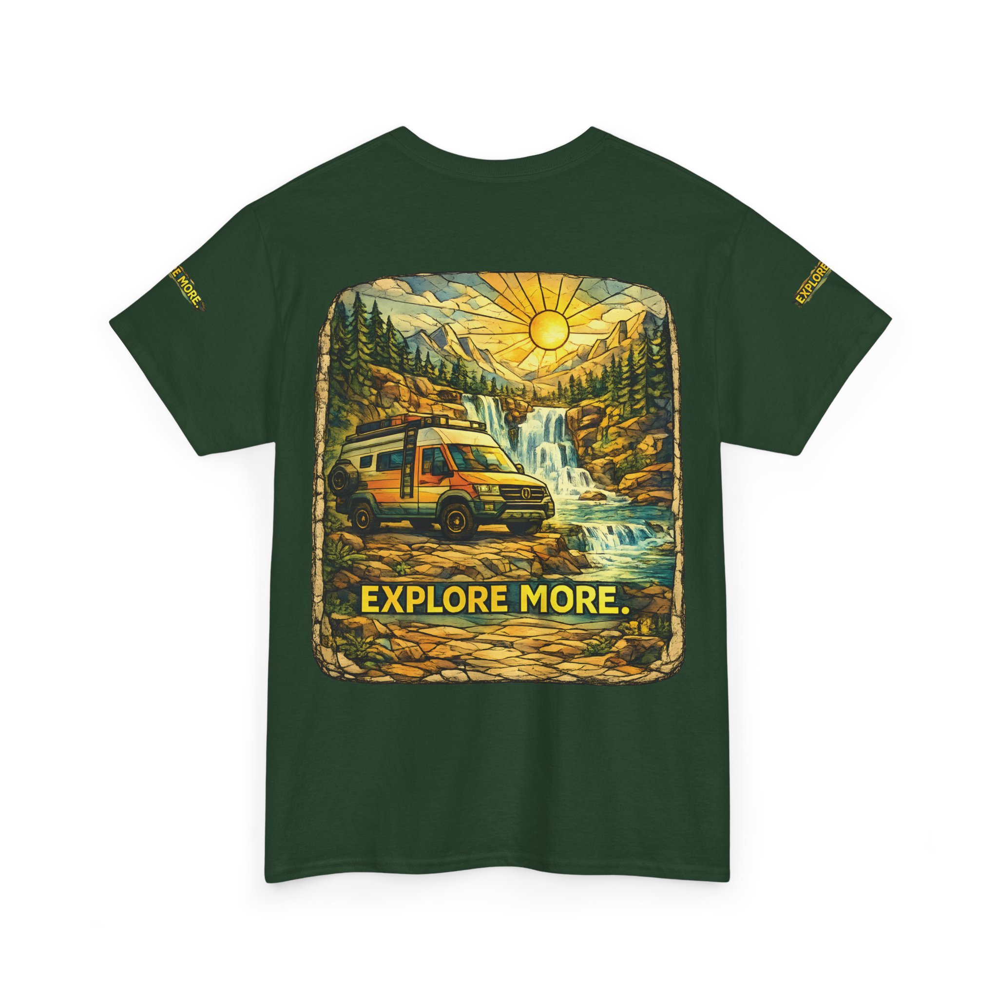 Unisex Heavy Cotton Tee — "Explore More" Design Cubic-Line