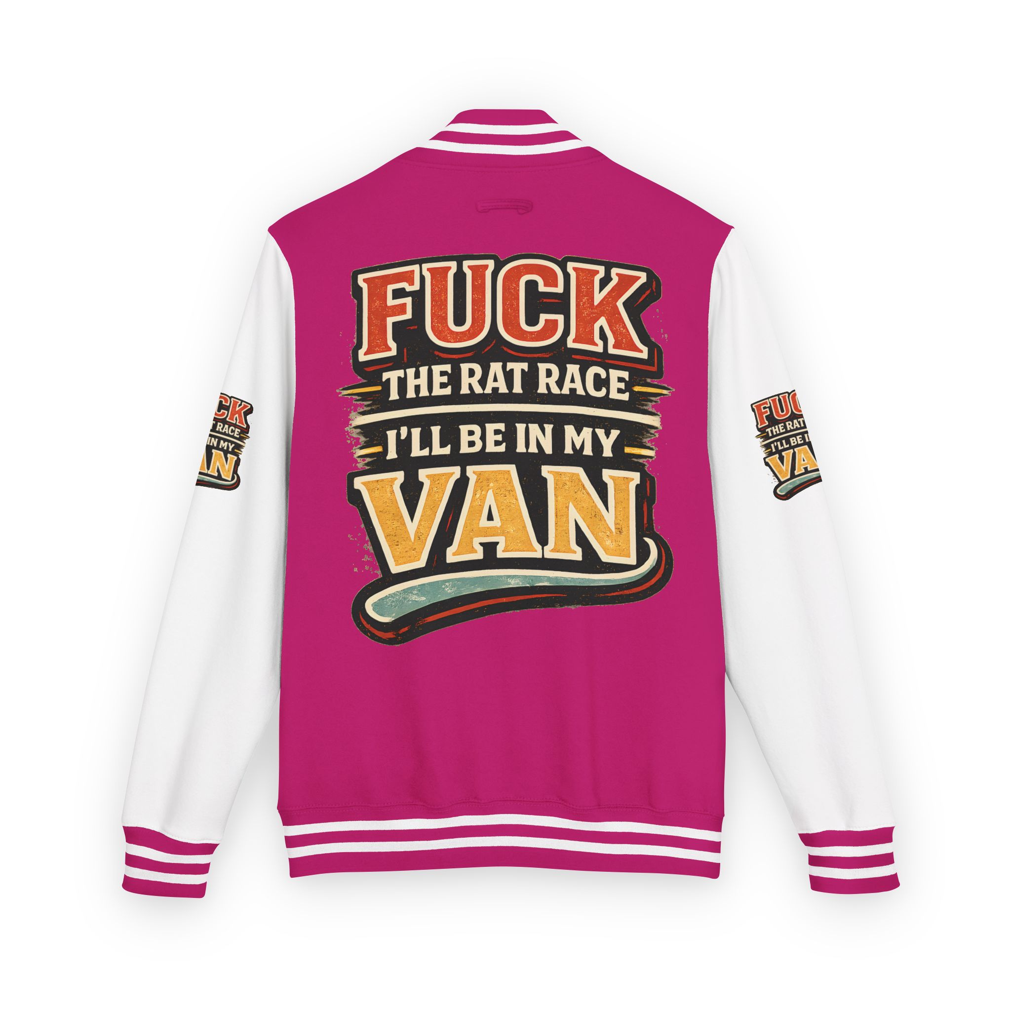 Unisex Heavyweight Letterman Jacket — "Fuck The Rat Race" Design F**K-Line