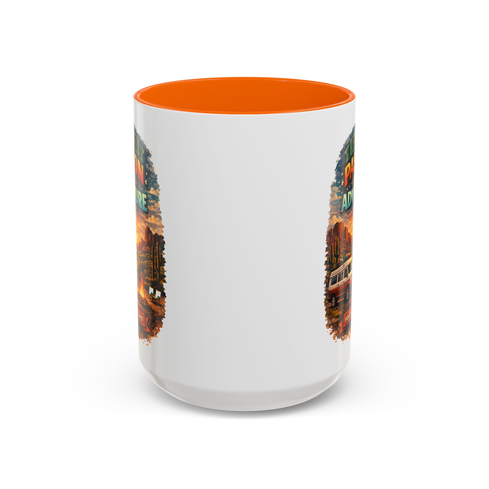 Accent Coffee Mug (11, 15oz) — "Turn Passion Into Adventure" Design Scenic-Line