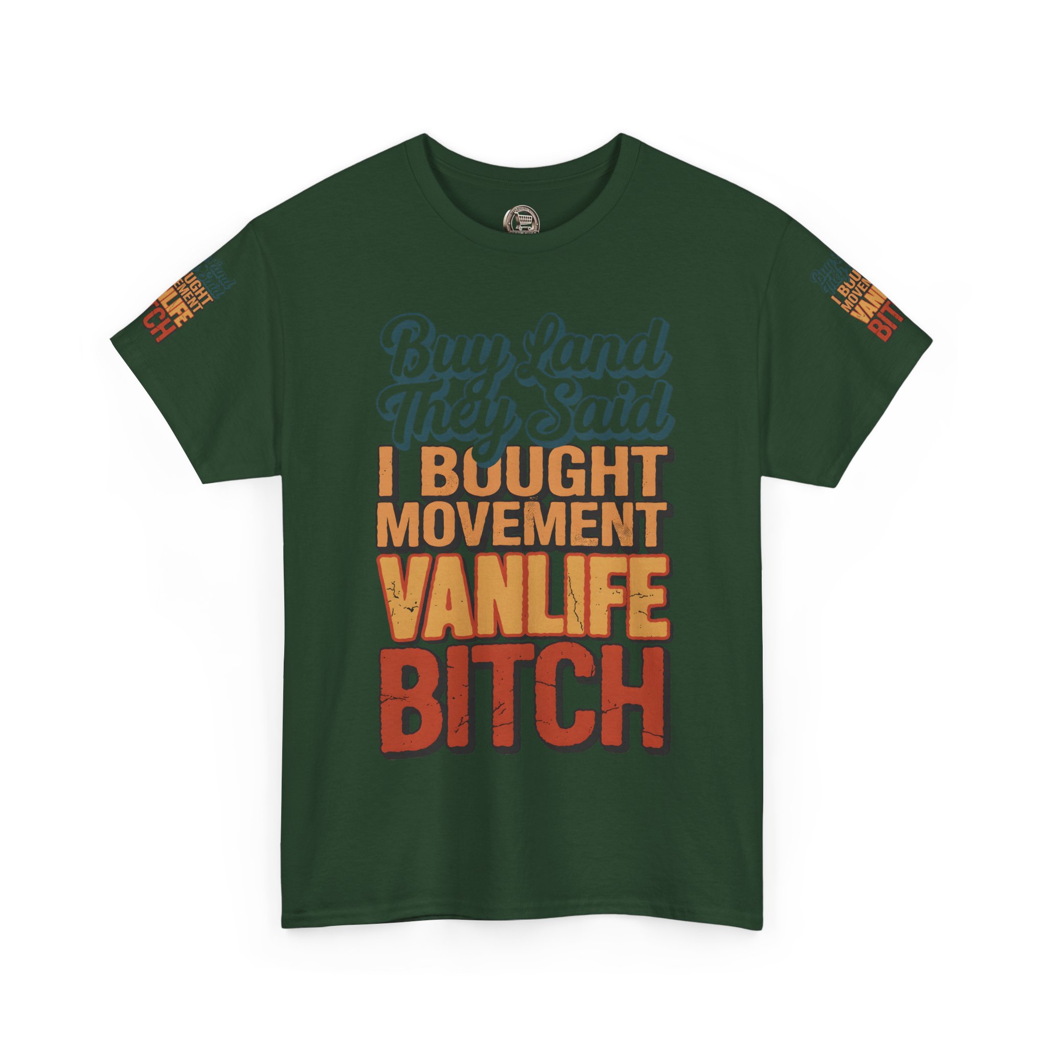Unisex Heavy Cotton Tee — "Buy Land They Said" Design F**K-Line
