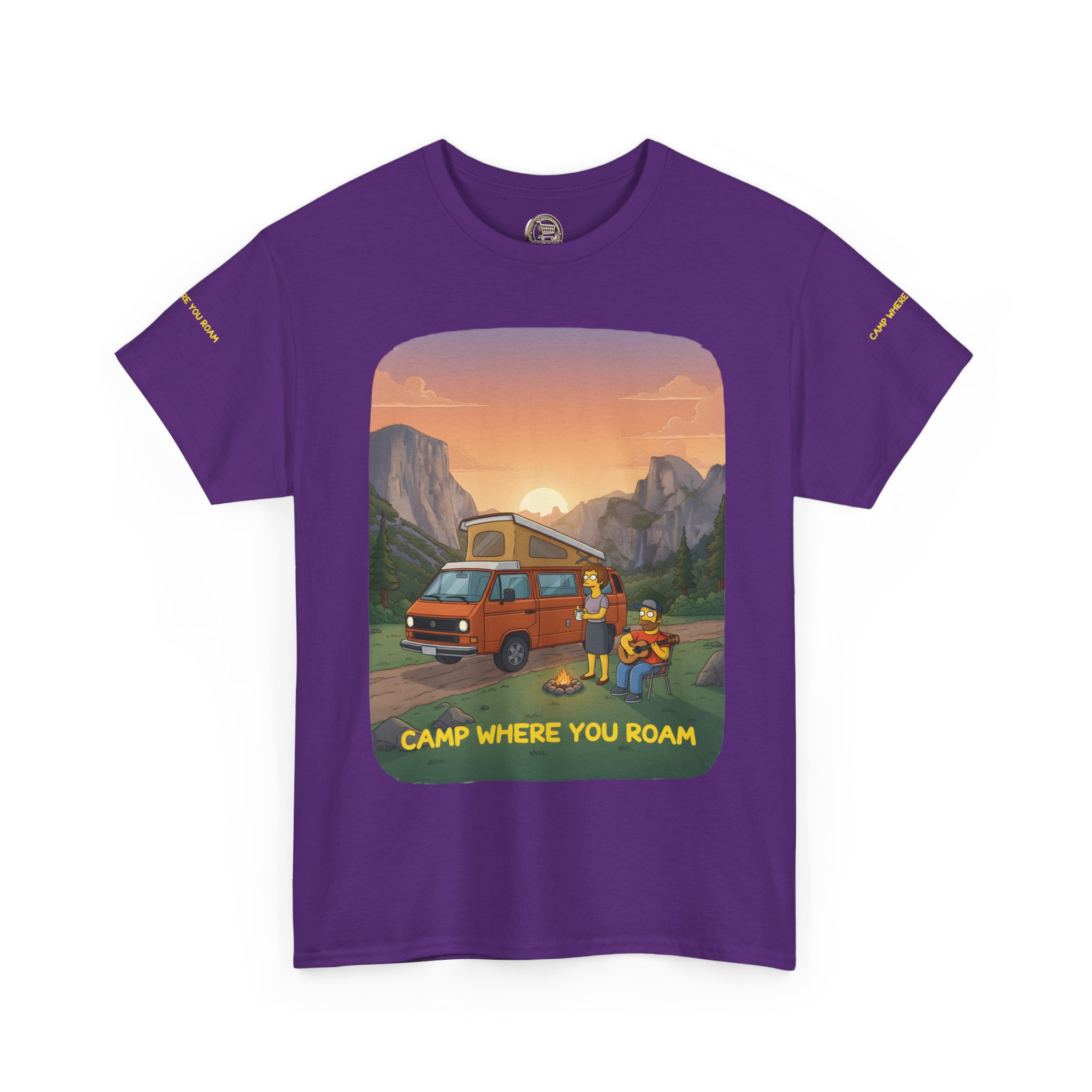 Unisex Heavy Cotton Tee — "Camp Where You Roam" Design Sitcom-Line
