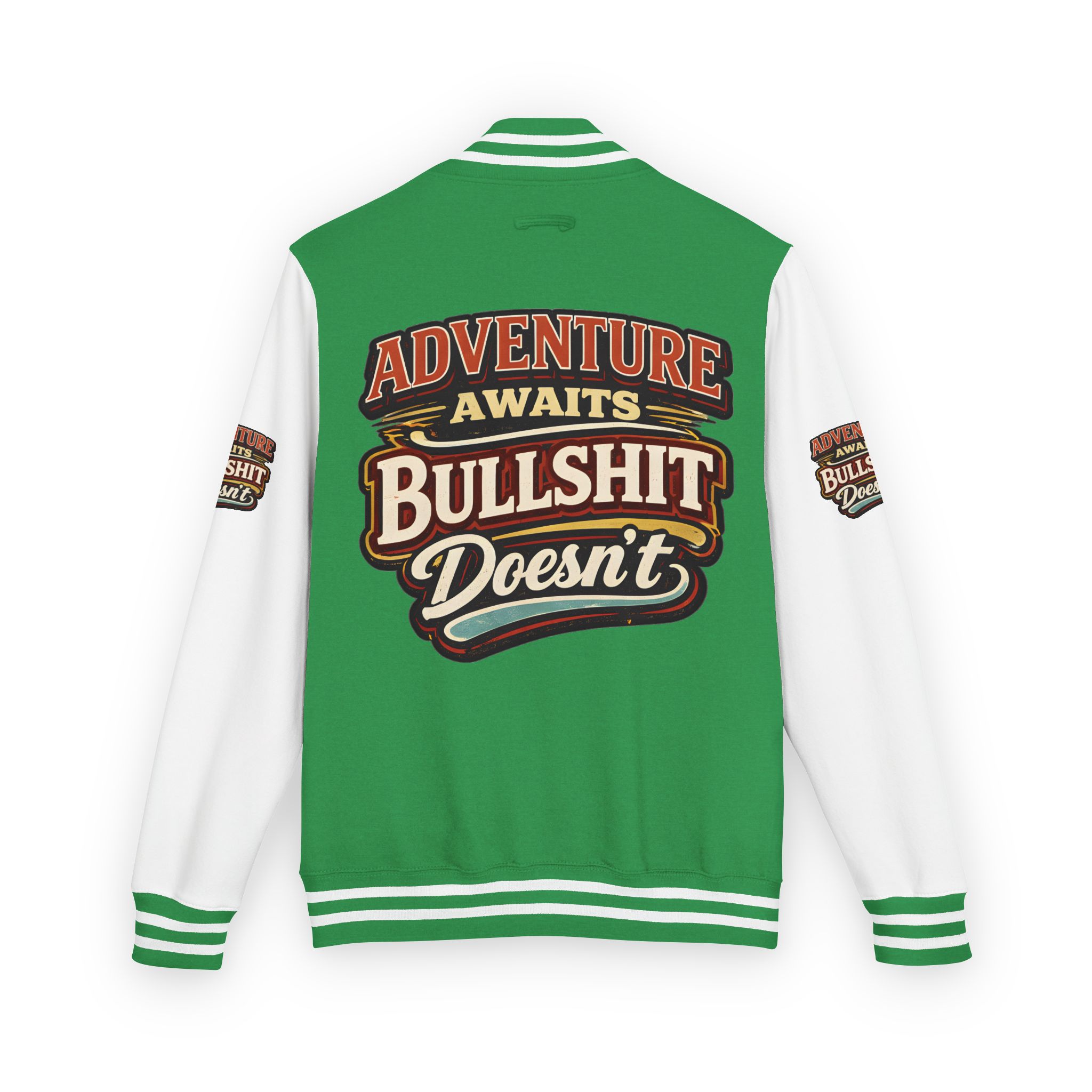 Unisex Heavyweight Letterman Jacket — "Adventure Awaits" Design F**K-Line
